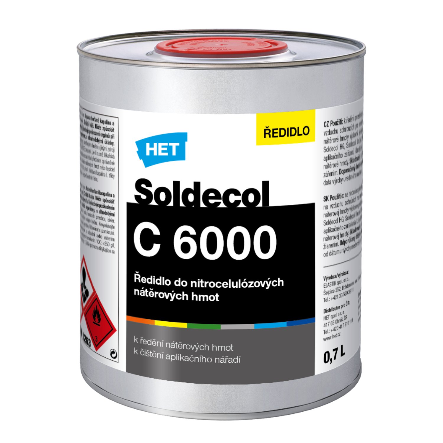 HET Soldecol C 6000 riedidlo do nitrocelulózových náterových hmôt 0,7 l