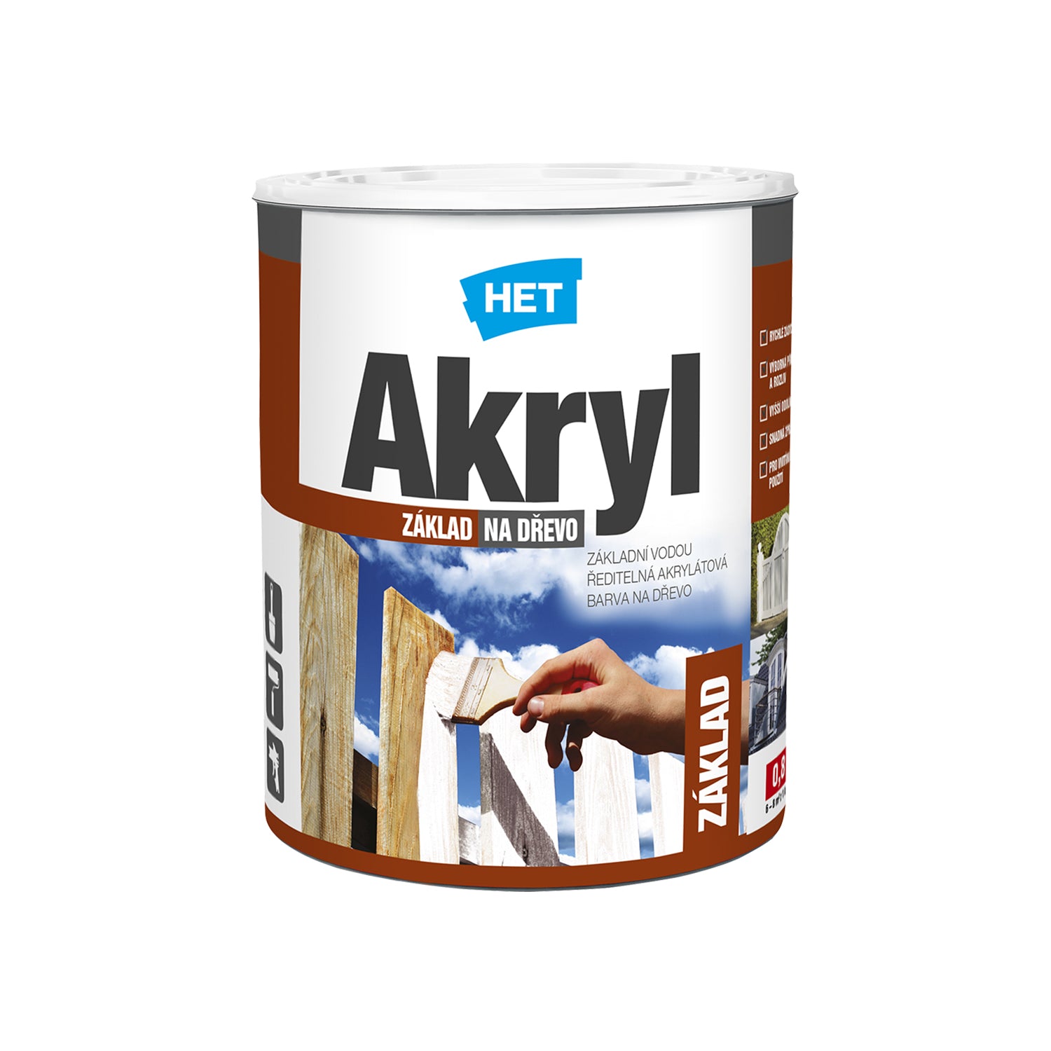 HET AKRYL ZÁKLAD NA DREVO základná farba na drevo 0,7 kg