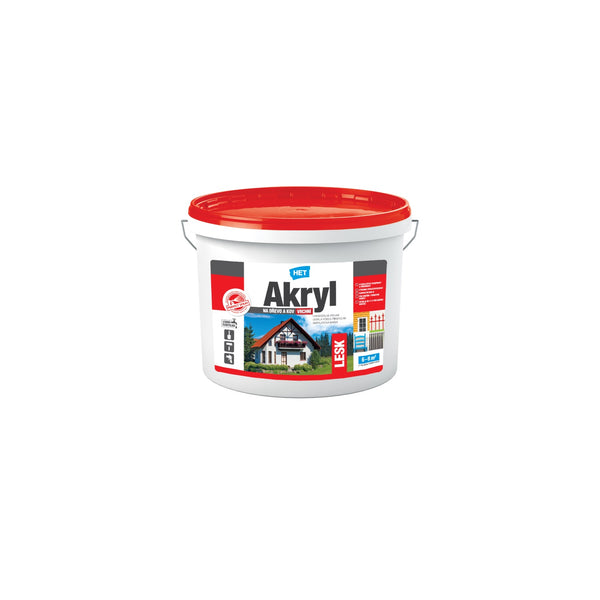HET Akryl LESK biela akrylátová farba na drevo a kov 3 kg