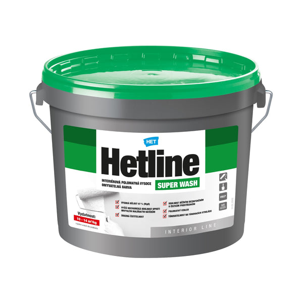 HET Hetline SUPER WASH biela interiérová umývateľná farba na stenu 5 kg