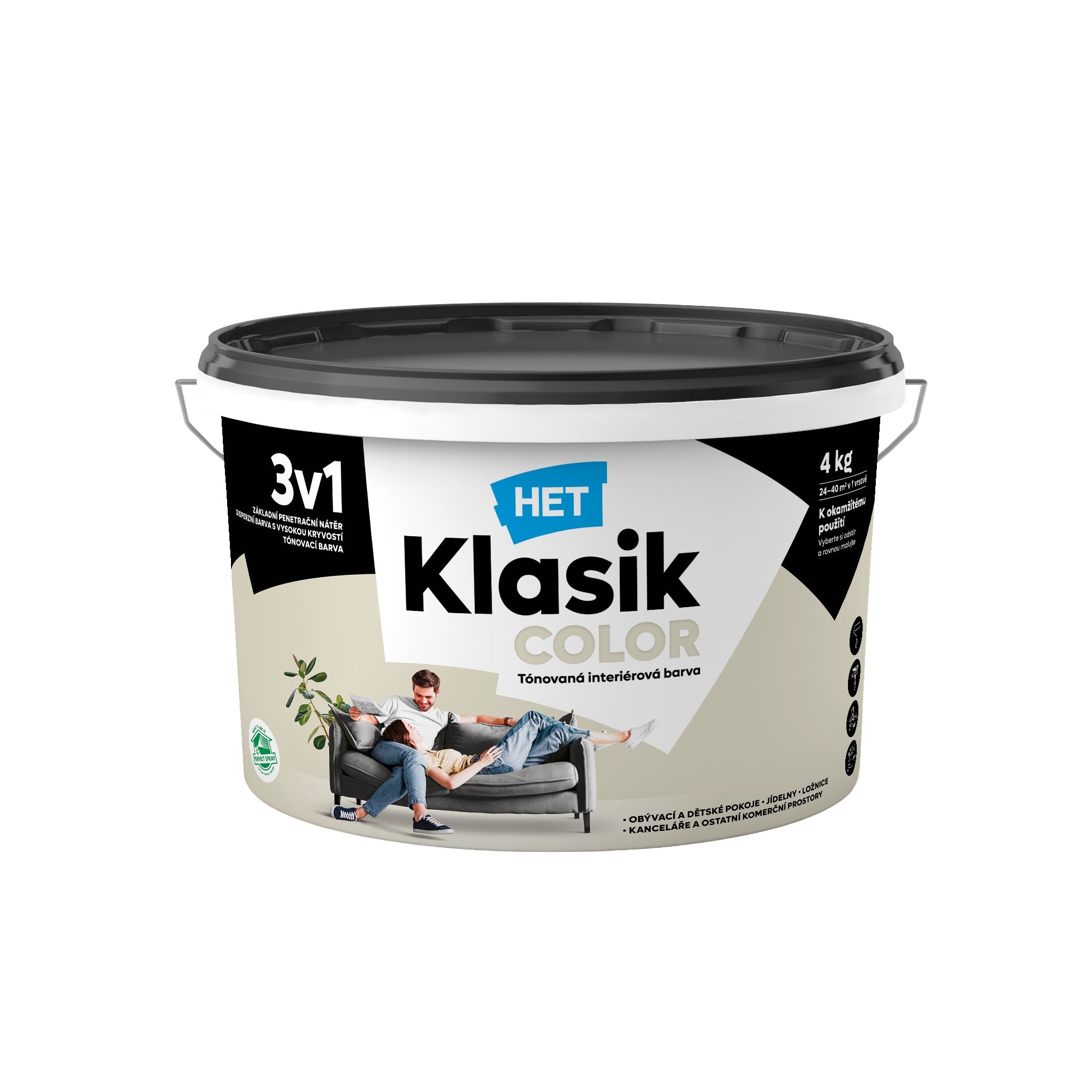 HET Klasik COLOR tónovaná interiérová akrylátová disperzná farba na stenu_4kg_0228