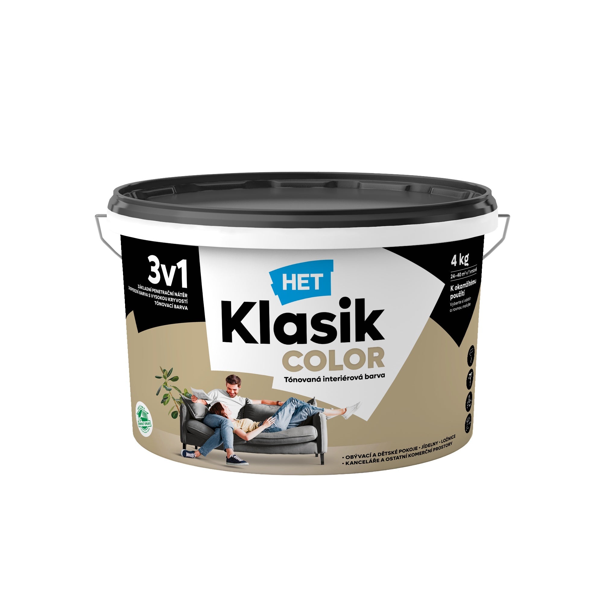 HET Klasik COLOR tónovaná interiérová akrylátová disperzná farba na stenu_4kg_0238
