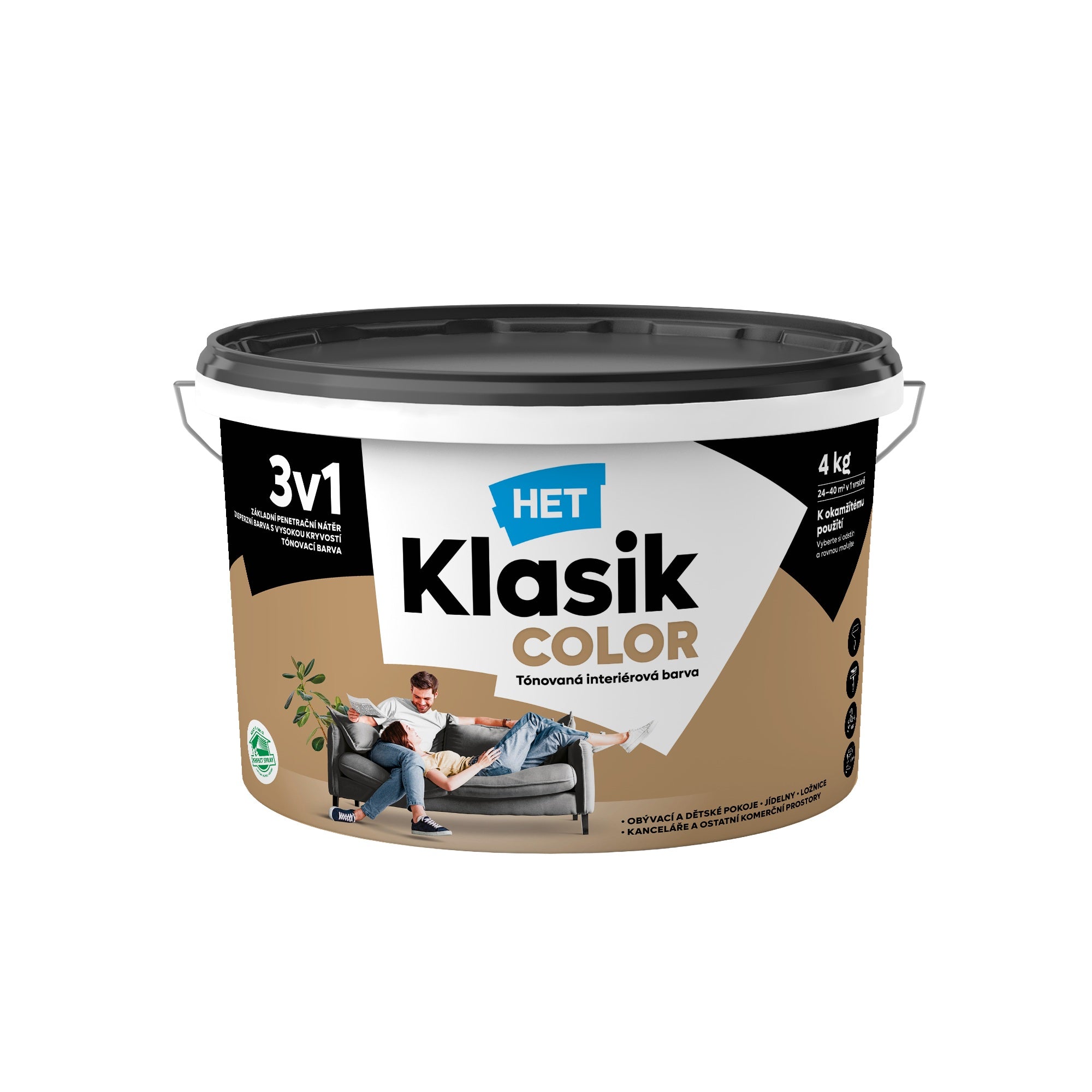 HET Klasik COLOR tónovaná interiérová akrylátová disperzná farba na stenu_4kg_0257