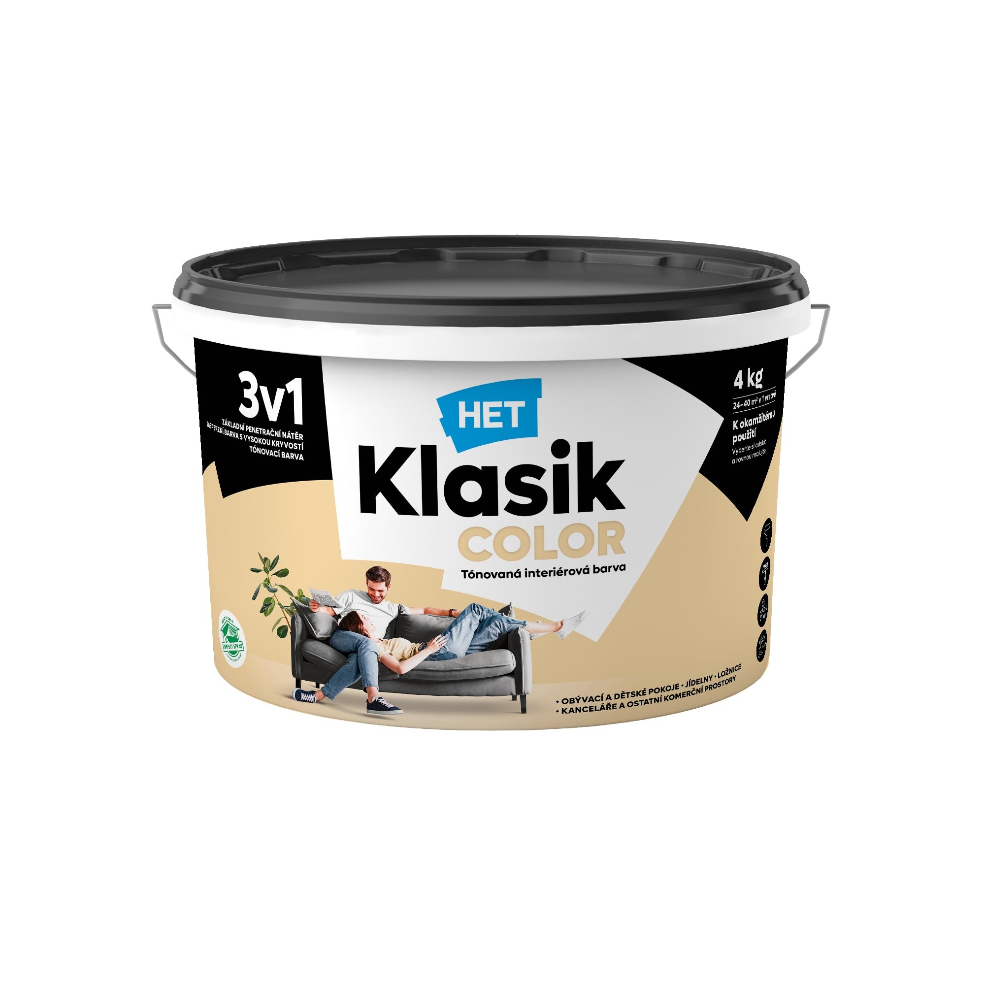 HET Klasik COLOR tónovaná interiérová akrylátová disperzná farba na stenu_4kg_0728