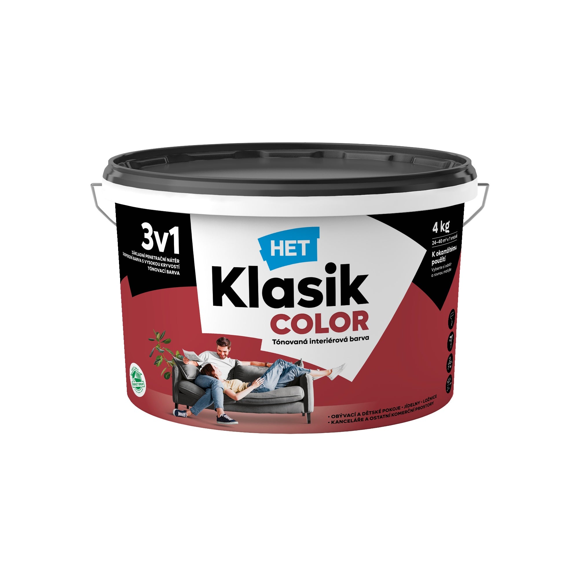 HET Klasik COLOR tónovaná interiérová akrylátová disperzná farba na stenu_4kg_0897