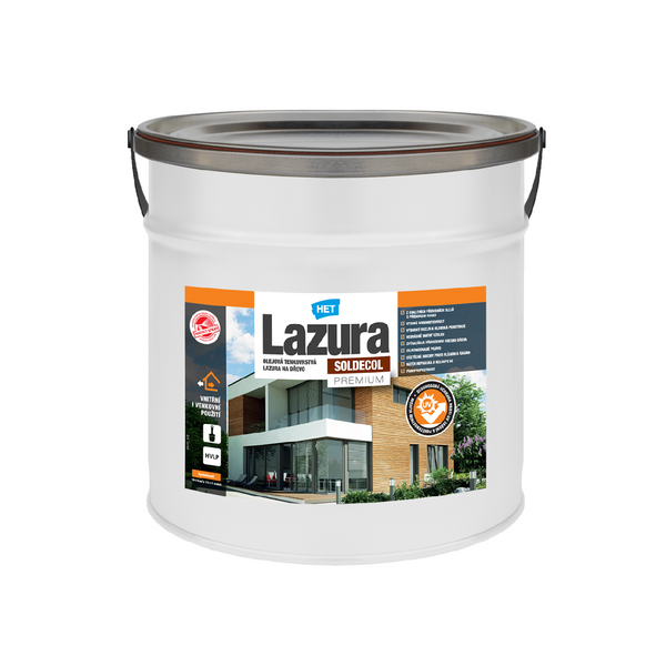 HET SOLDECOL Lazúra PREMIUM Bezfarebný 2,5 l