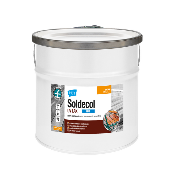 HET Soldecol UV LAK MAT alkyd-uretánový matný transparentný lak na drevo 2,5 l