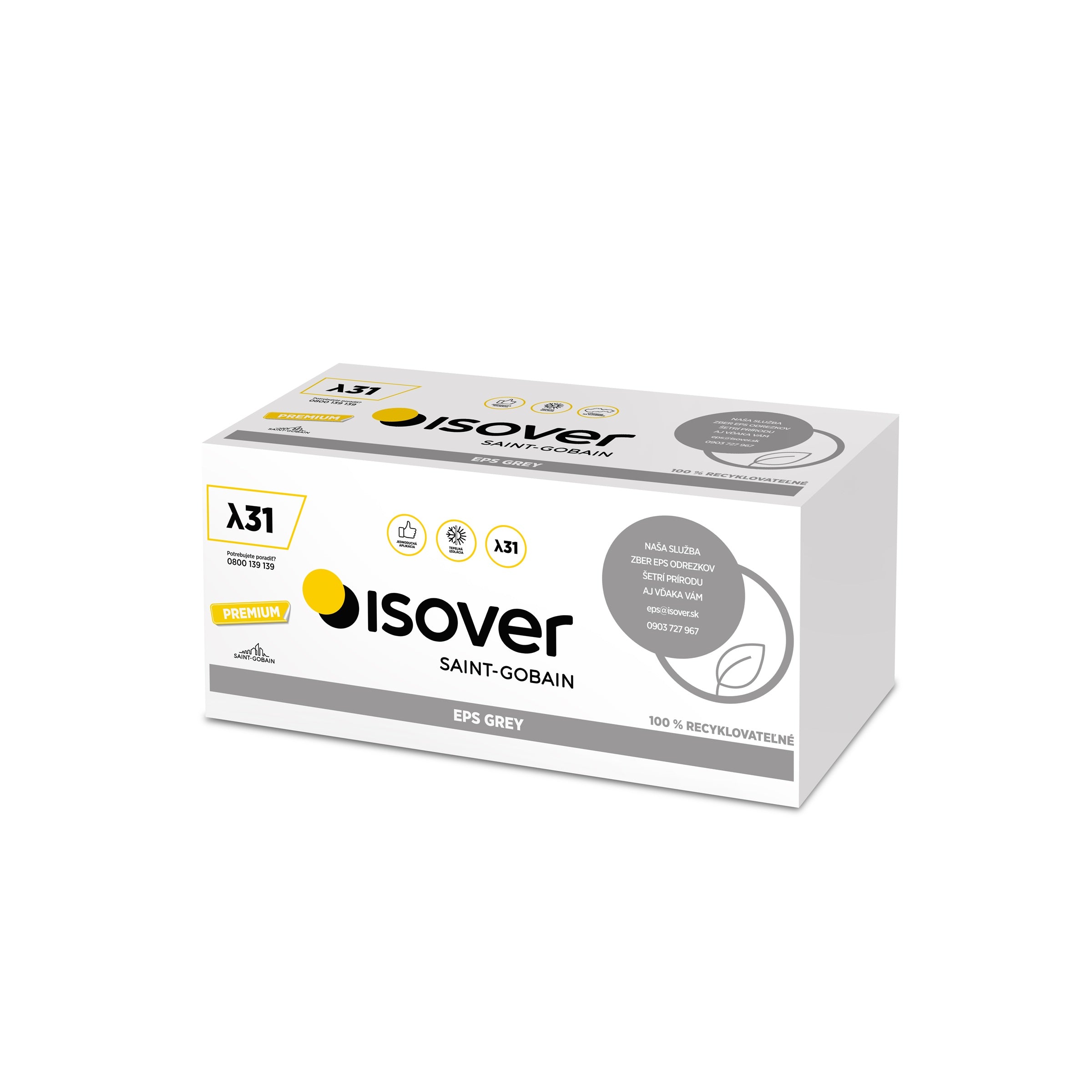 Isover EPS NEOFLOOR 150 λ 0,031 strešný a podlahový polystyrén sivý 1000x500mm (balenie)