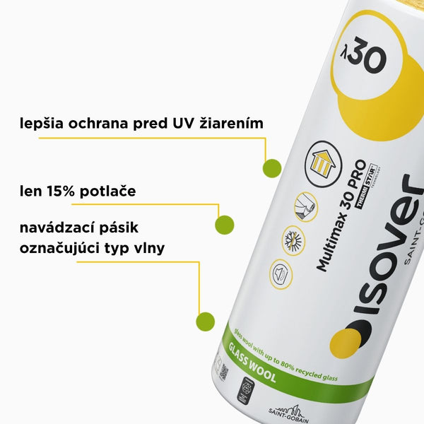 Isover MULTIMAX 30 λ 0,030 univerzálne izolačné dosky plagát vlastnosti balenia
