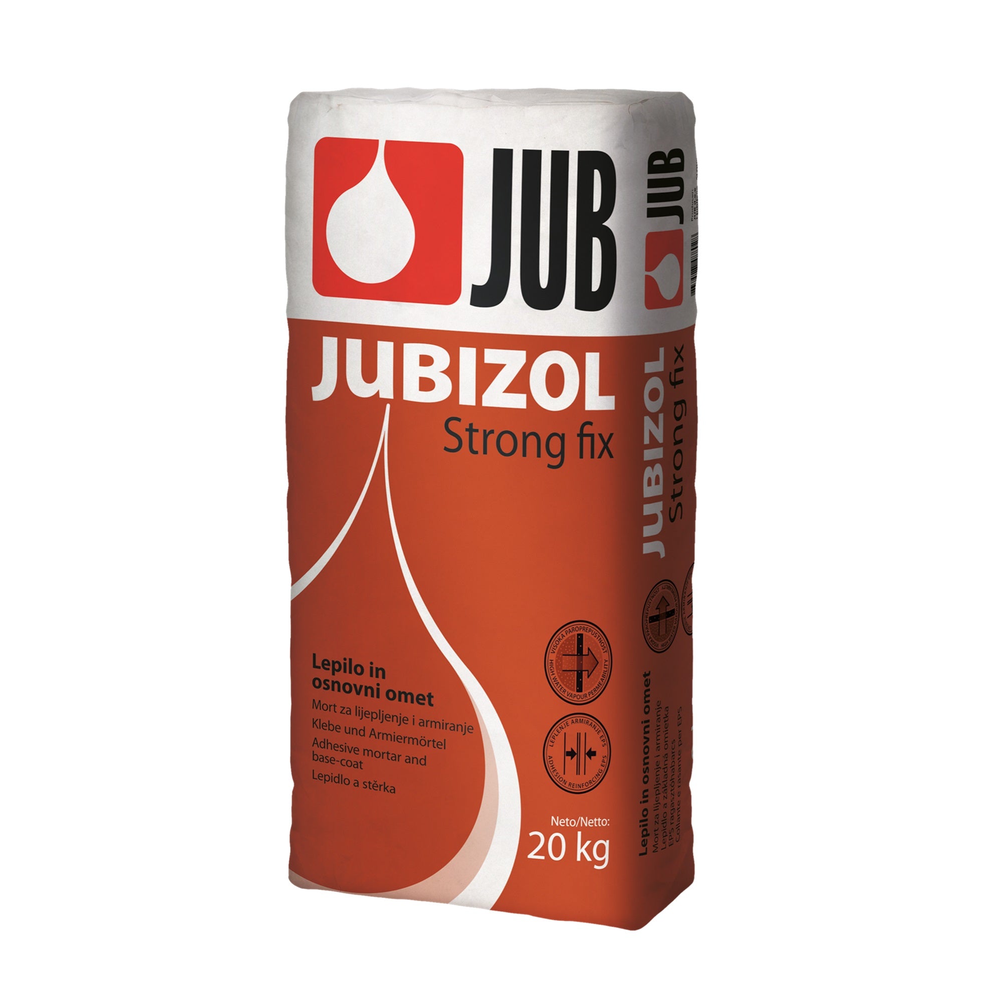 JUB JUBIZOL Strong fix Dodatočne mikroarmovaná cementová malta a základná omietka na polystyrén a minerálnu vodu 25 kg