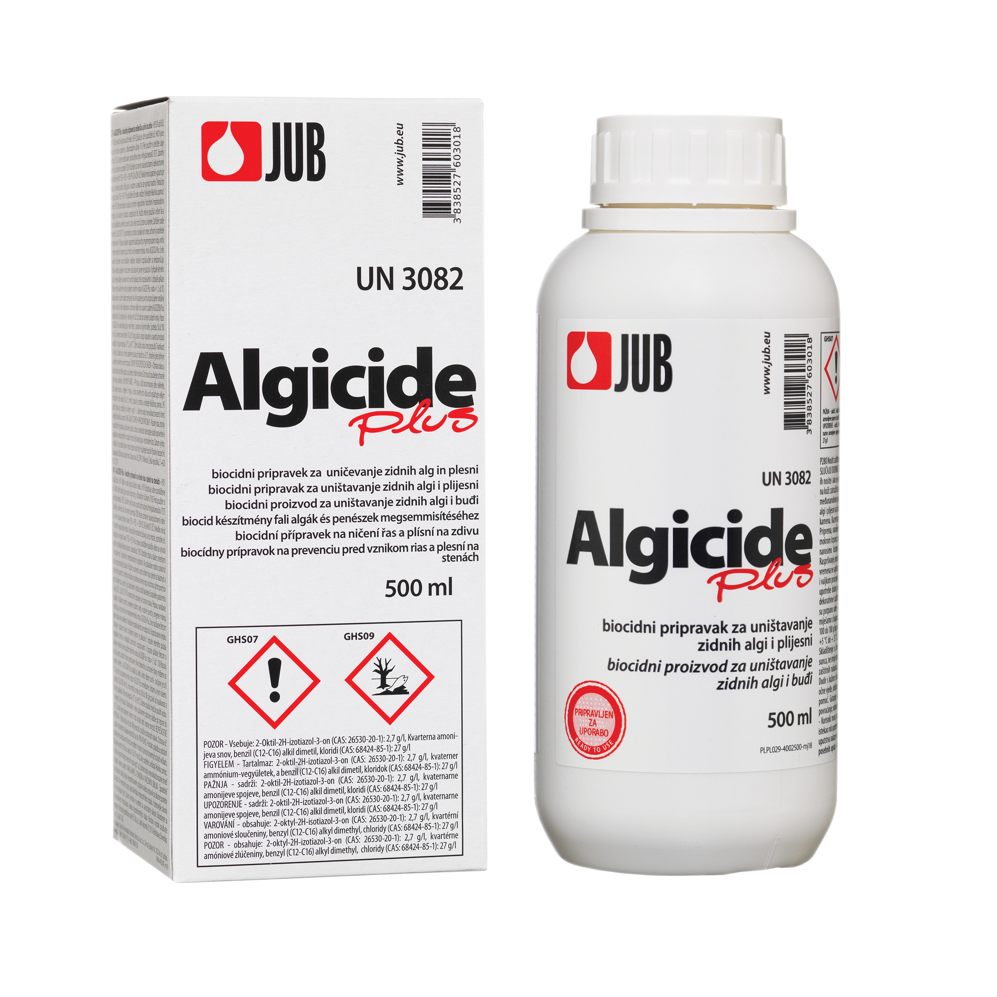 JUB ALGICIDE PLUS concentrate biocídny prípravok proti plesniam a riasam 0,5 l