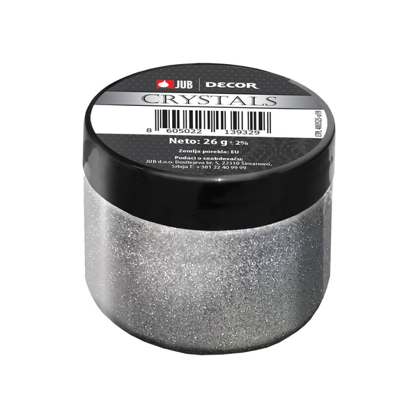 JUB DECOR Crystals Strieborné dekoratívne trblietky v géli 50 ml