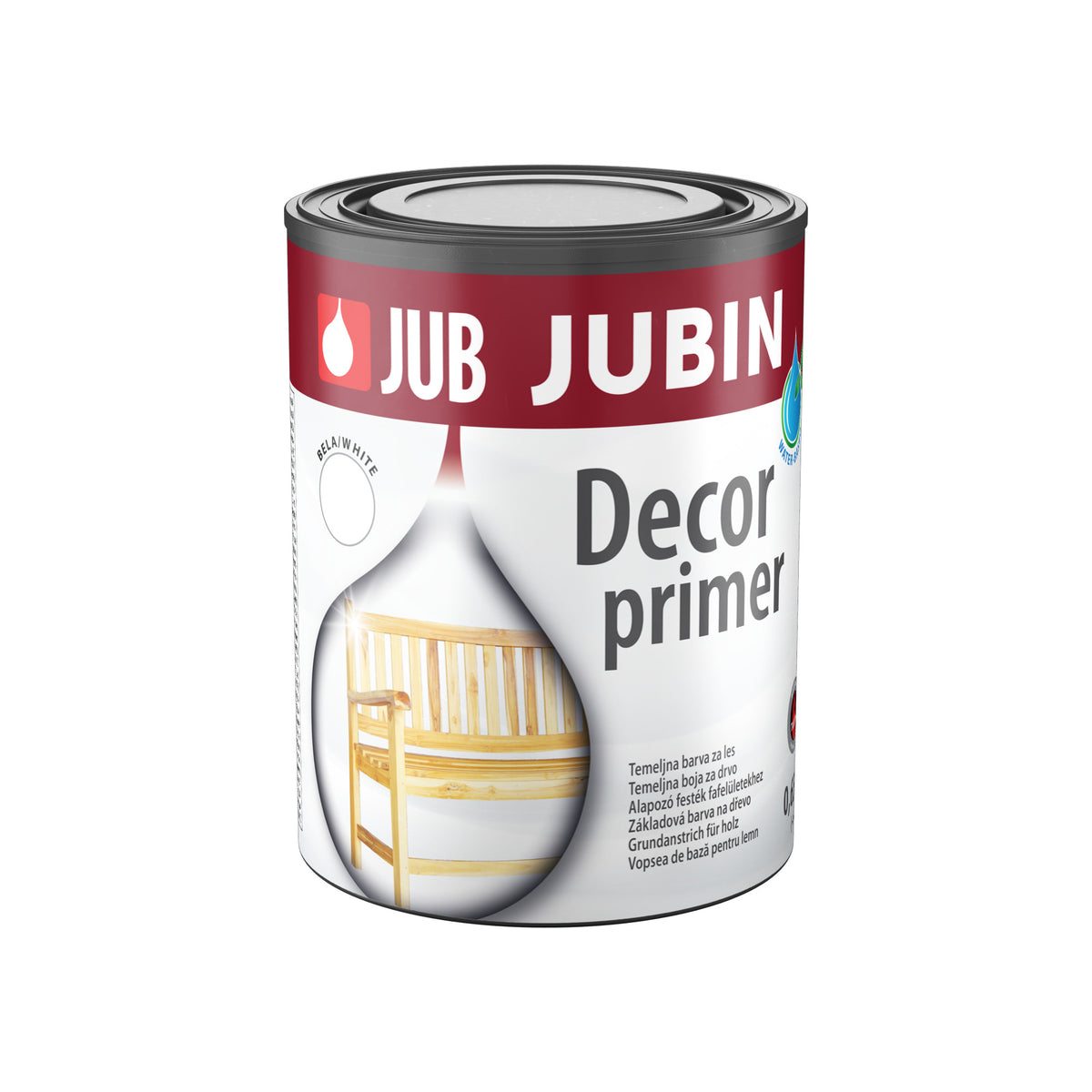 JUB JUBIN Decor Primer základná biela farba na drevo 0,65 l