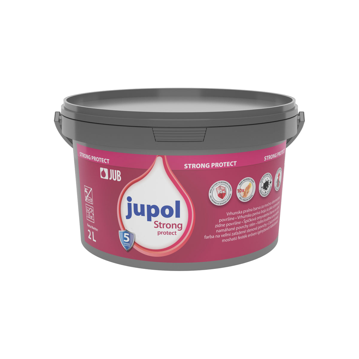 JUB JUPOL Strong Protect vysoko odolná umývateľná maliarska farba 2 l