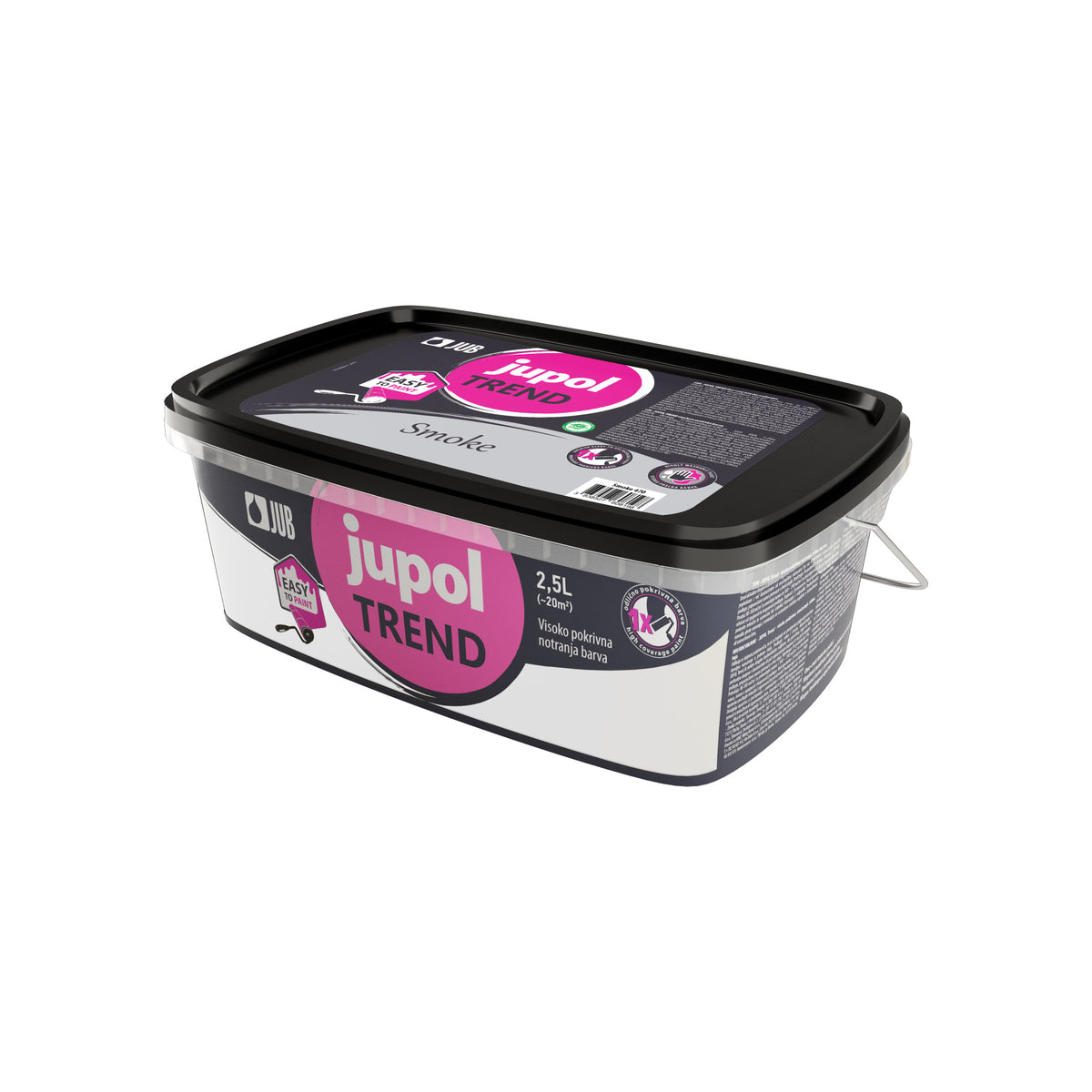 JUB JUPOL Trend vinylová interiérová farba na stenu s vysokou krycou schopnosťou 470 - Smoke 2,5 l