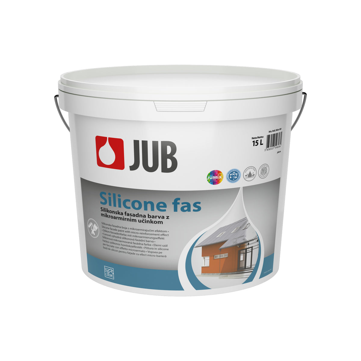 JUB Silicone fas biela mikroarmovaná silikónová fasádna farba 5 l