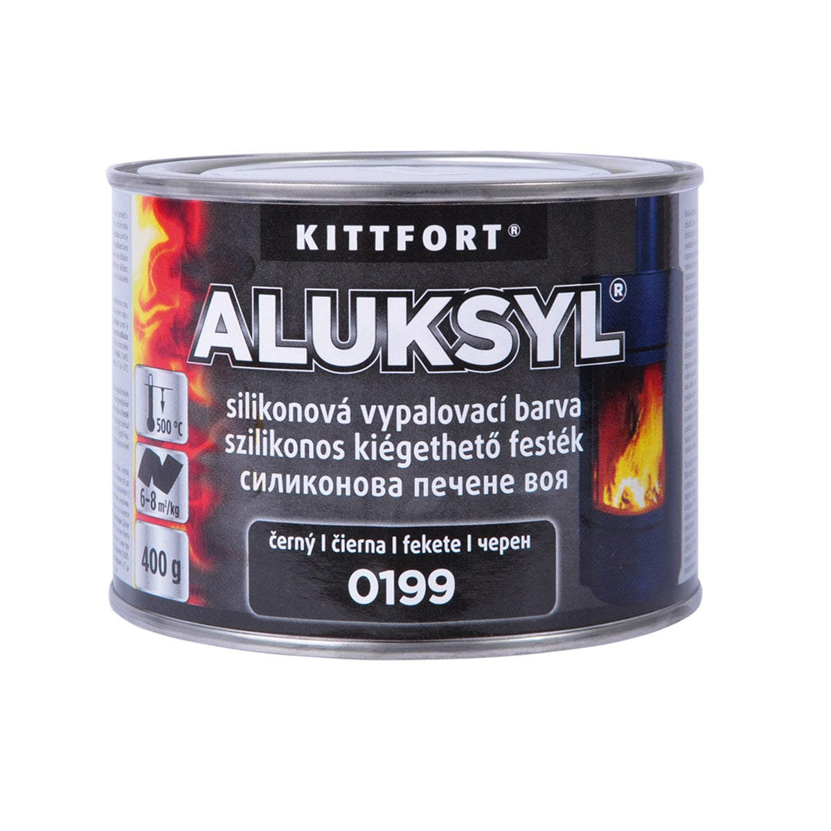 KITTFORT ALUKSYL Vypaľovacia silikónová farba 400 g - 0199 - Čierna