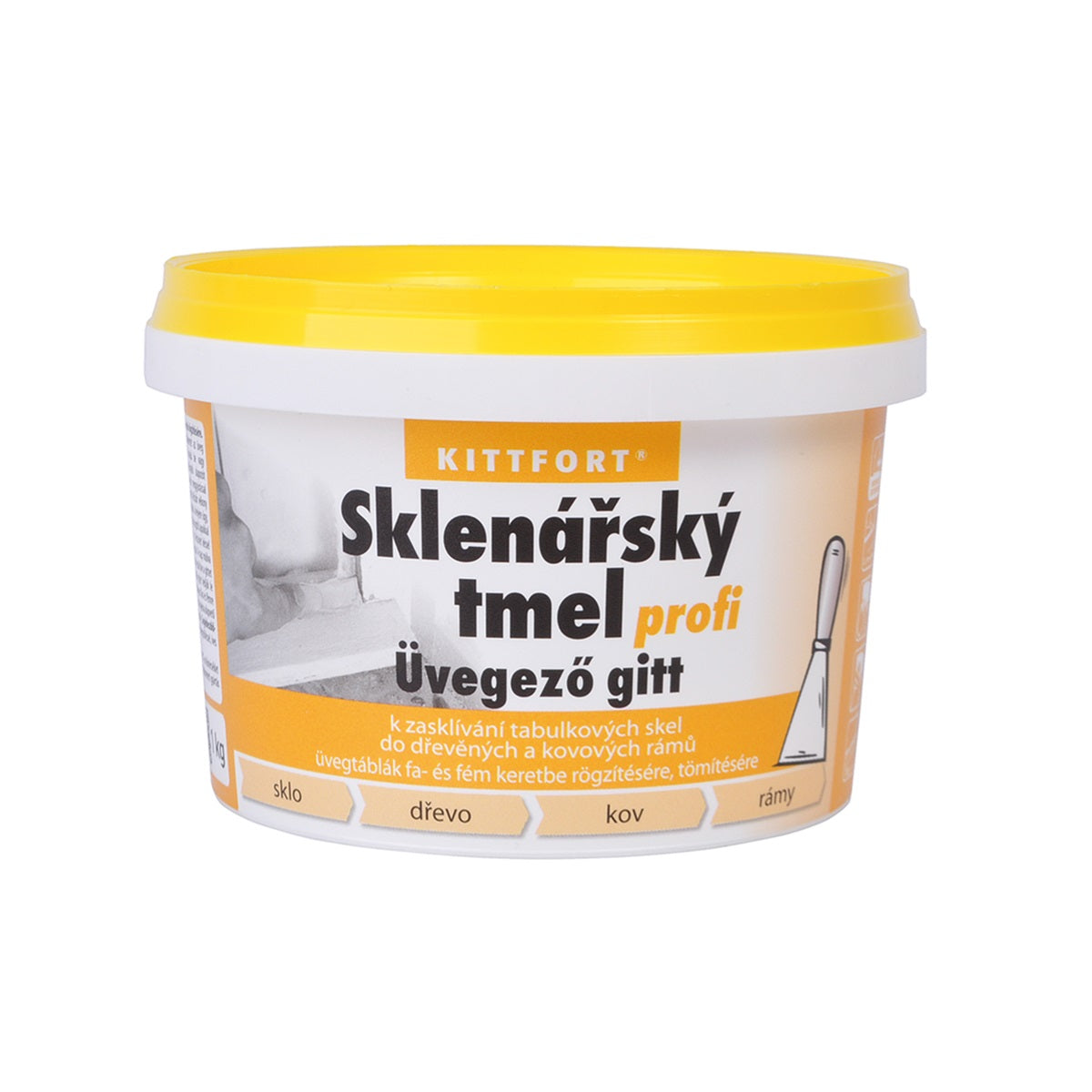 KITTFORT Sklenárský tmel profi do drevených a kovových rámov 1 kg