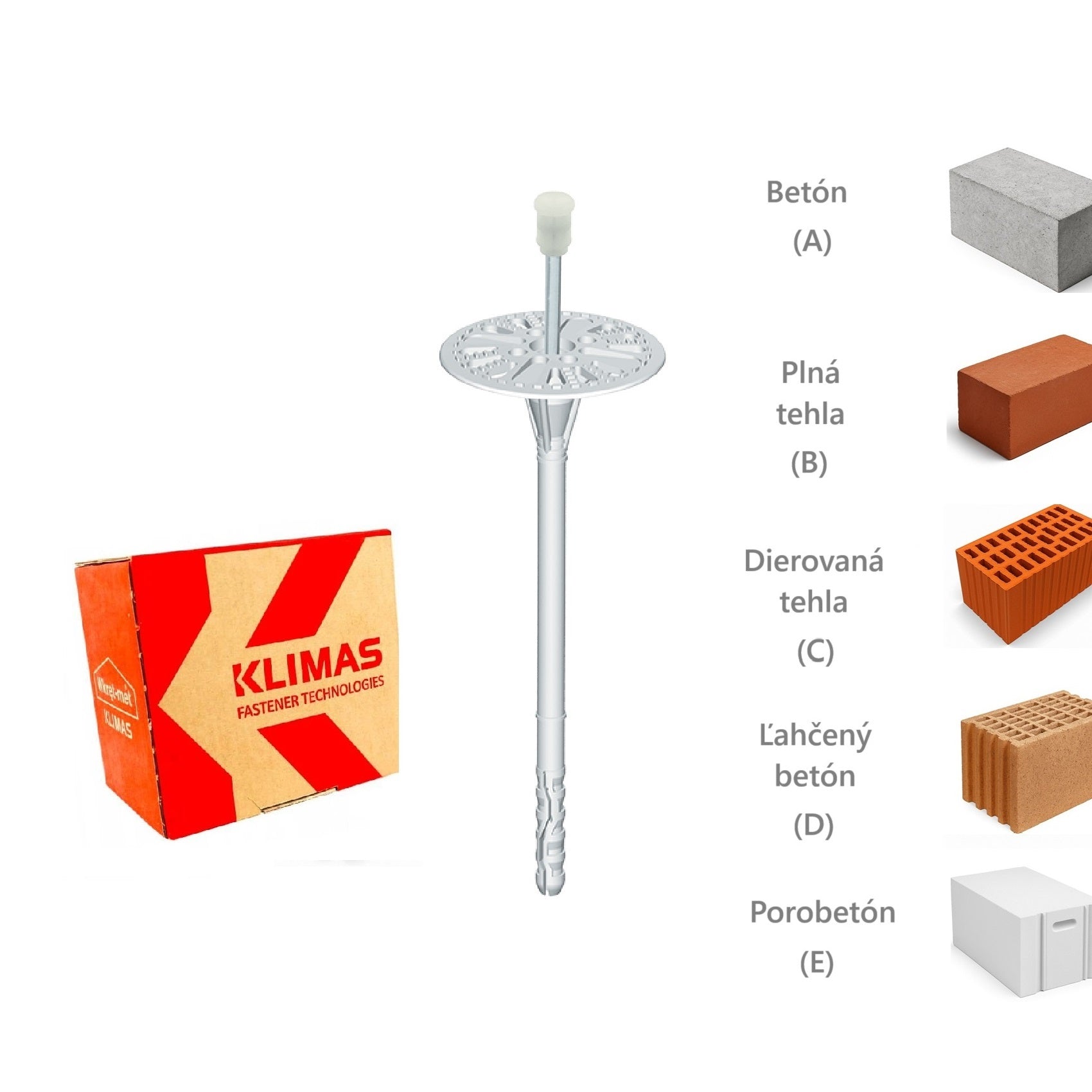 KLIMAS Wkret-met LMX-10 Tanierová hmoždinka s kovovým tŕňom a skrátenou expanznou zónou Ø10 mm