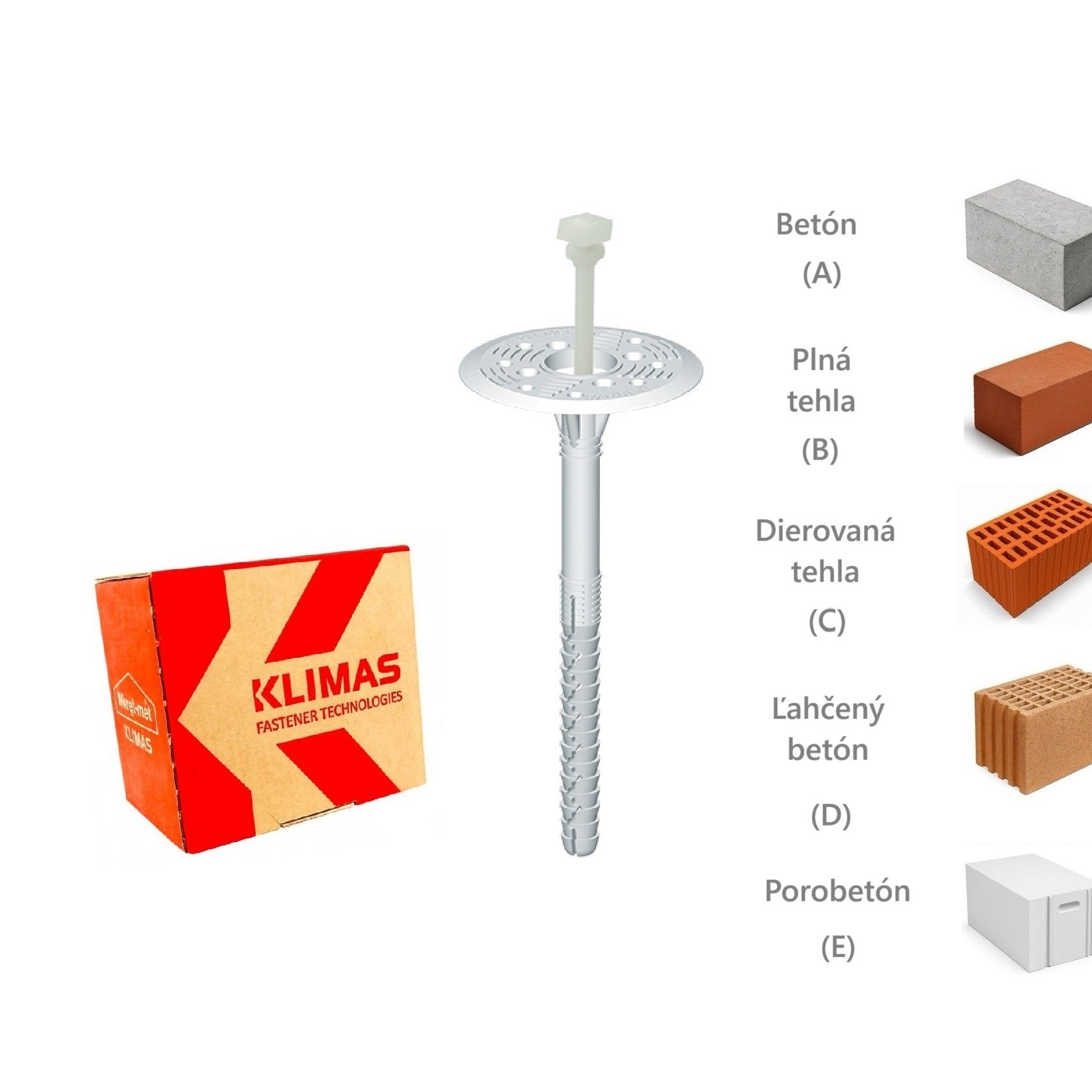 KLIMAS Wkret-met LTX-10 Tanierová hmoždinka s plastovým tŕňom a skrátenou expanznou zónou Ø10 mm