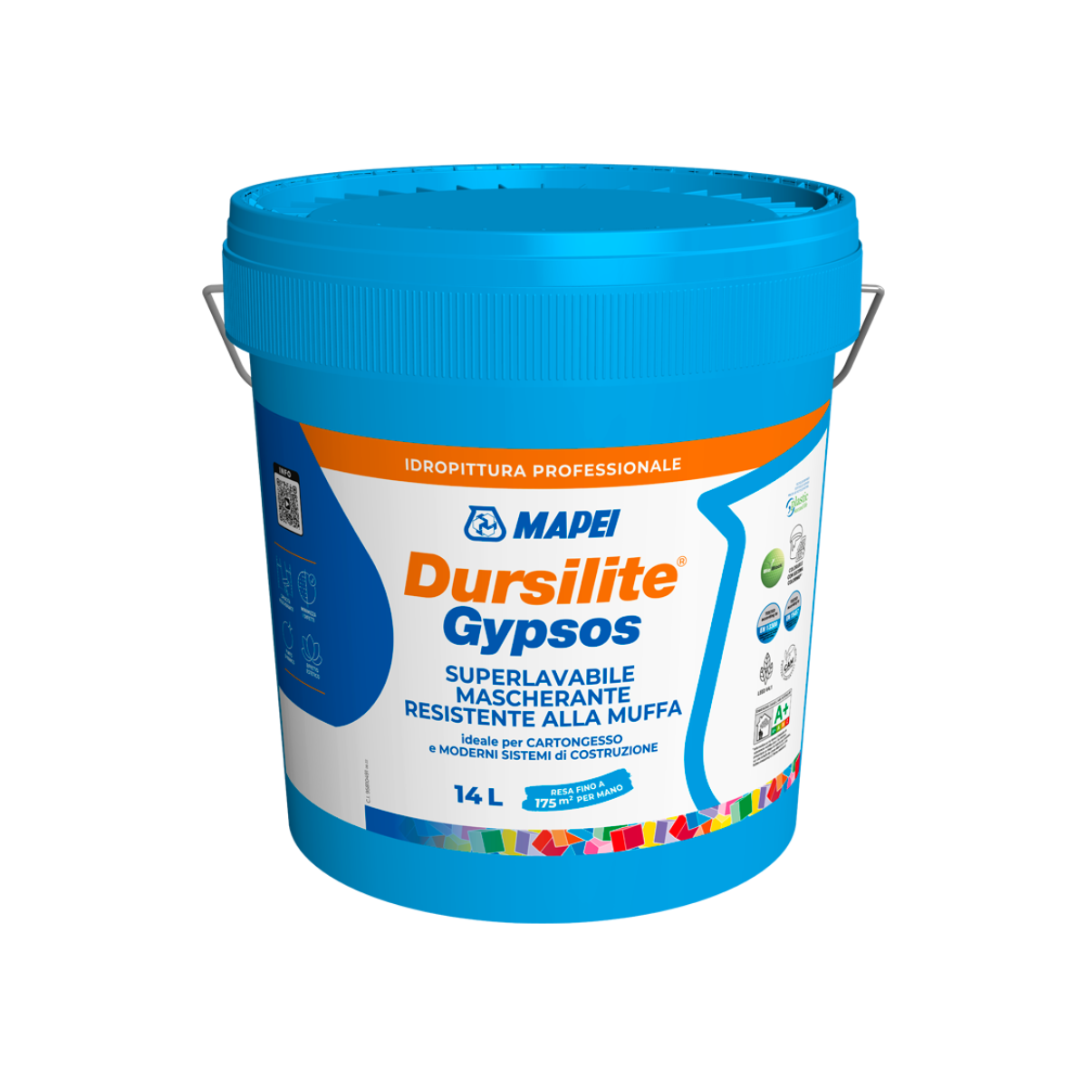 MAPEI Dursilite Gypsos interiérová umývateľná protiplesňová farba na steny 1 l, 4 l, 14 l