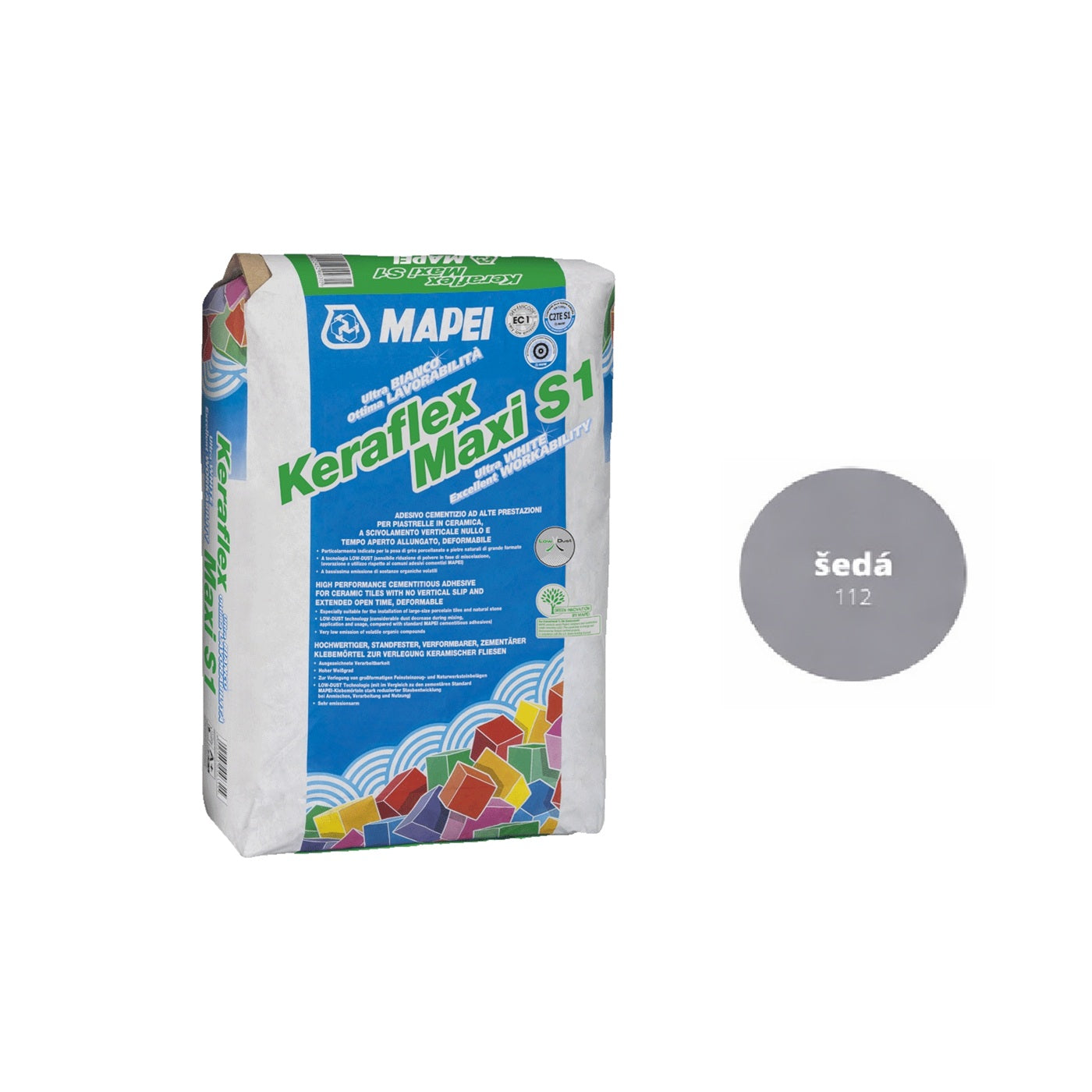 MAPEI Keraflex Maxi S1 cementové lepidlo na dlažbu a obklad šedá 25 kg