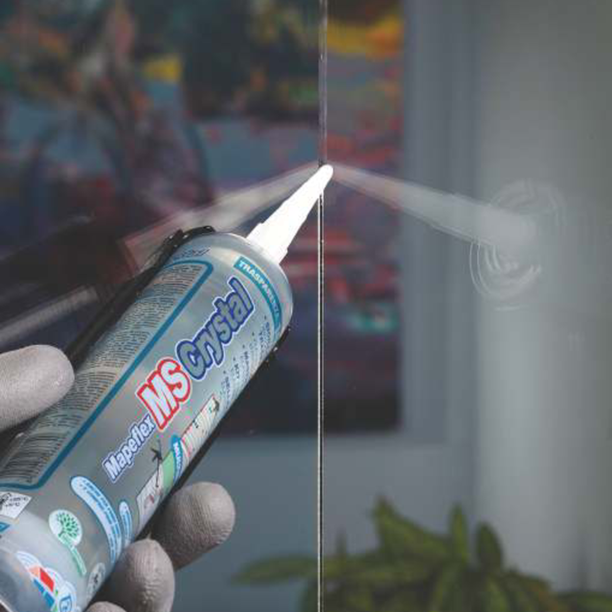 MAPEI Mapeflex MS Crystal transparentný tesniaci tmel a lepidlo aplikácia