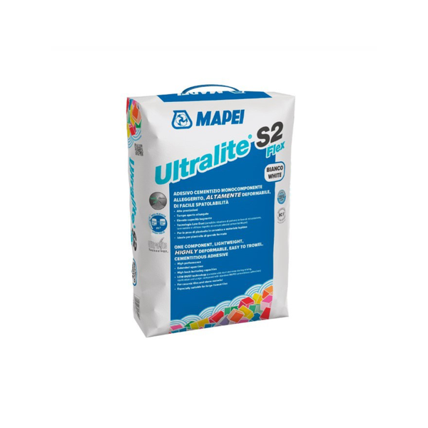 MAPEI Ultralite S2 Flex cementové lepidlo na dlažbu a obklady biela 15 kg