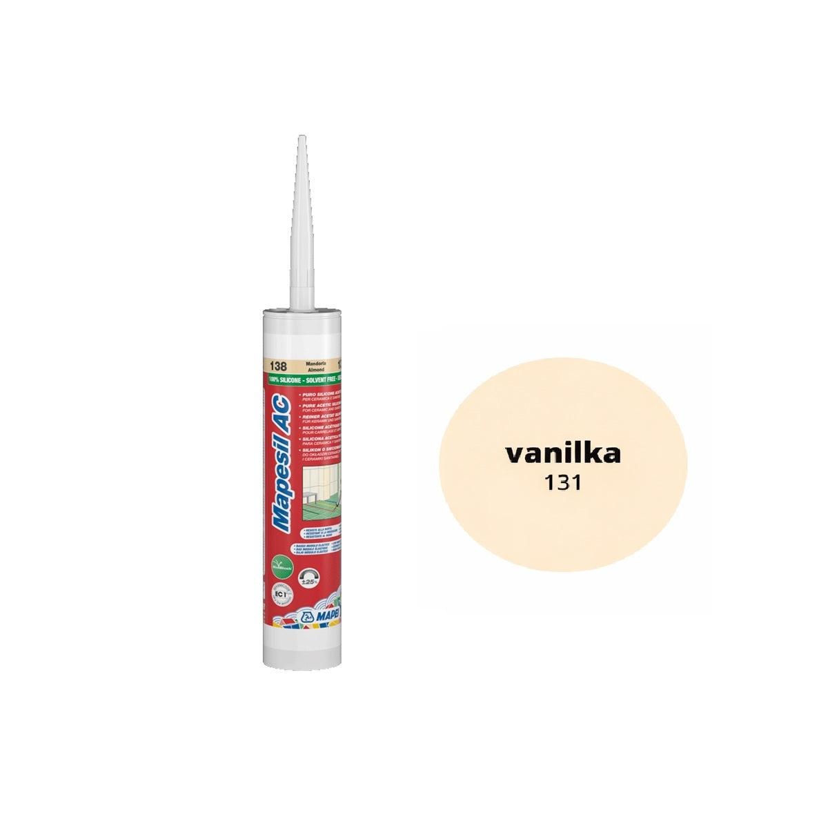 MAPEI Mapesil AC silikónový tesniaci tmel na dilatačné škáry 131 vanilka