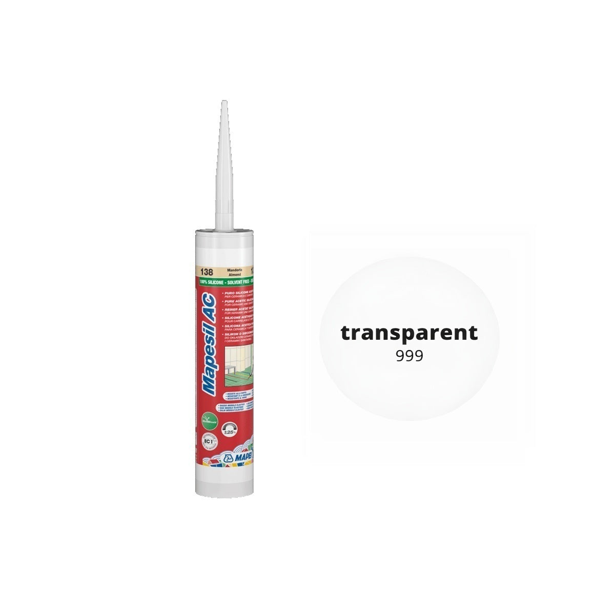MAPEI Mapesil AC silikónový tesniaci tmel na dilatačné škáry 999 transparent