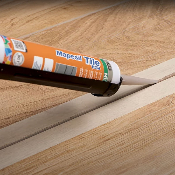 MAPEI Mapesil Tile Matt neutrálny silikónový tesniaci tmel na keramiku a sanitu aplikačný obrázok