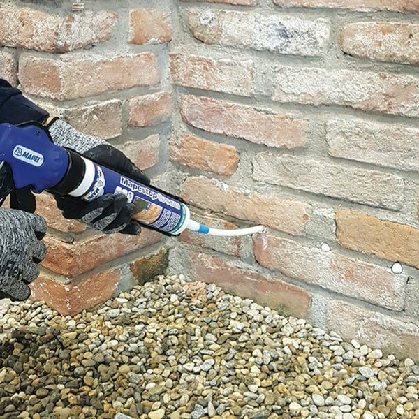 MAPEI Mapestop Cream injektážny krém na sanáciu vzlínajúcej vlhkosti muriva 280 ml aplikácia