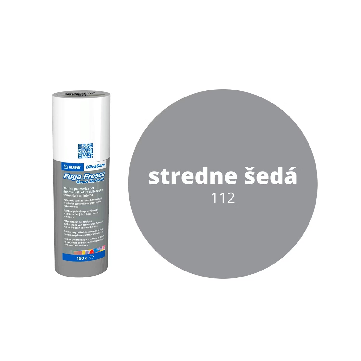 MAPEI UltraCare Fuga Fresca náterová farba na obnovenie škár pre obklady a dlažby 112 stredne šedá