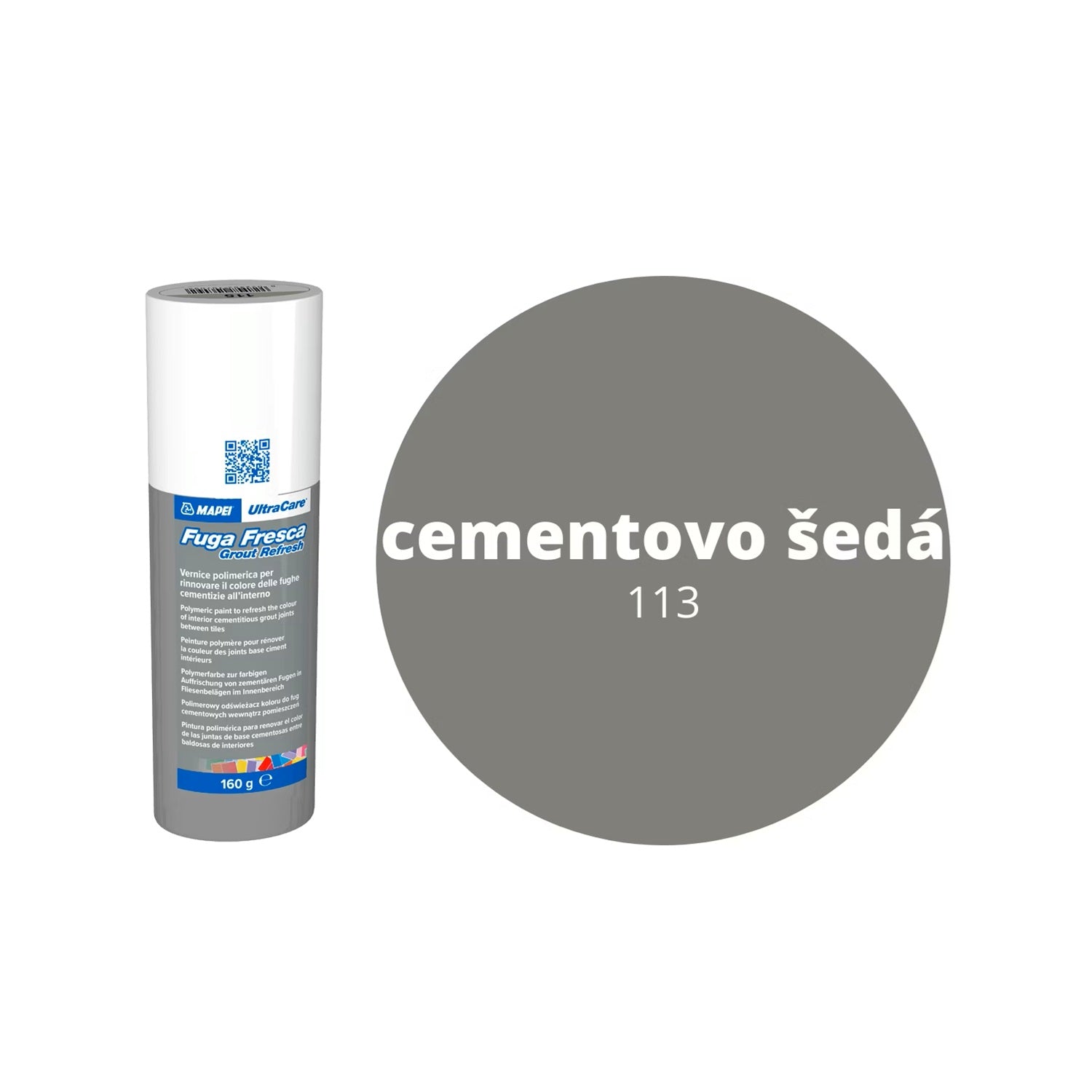 MAPEI UltraCare Fuga Fresca náterová farba na obnovenie škár pre obklady a dlažby 113 cementovo šedá