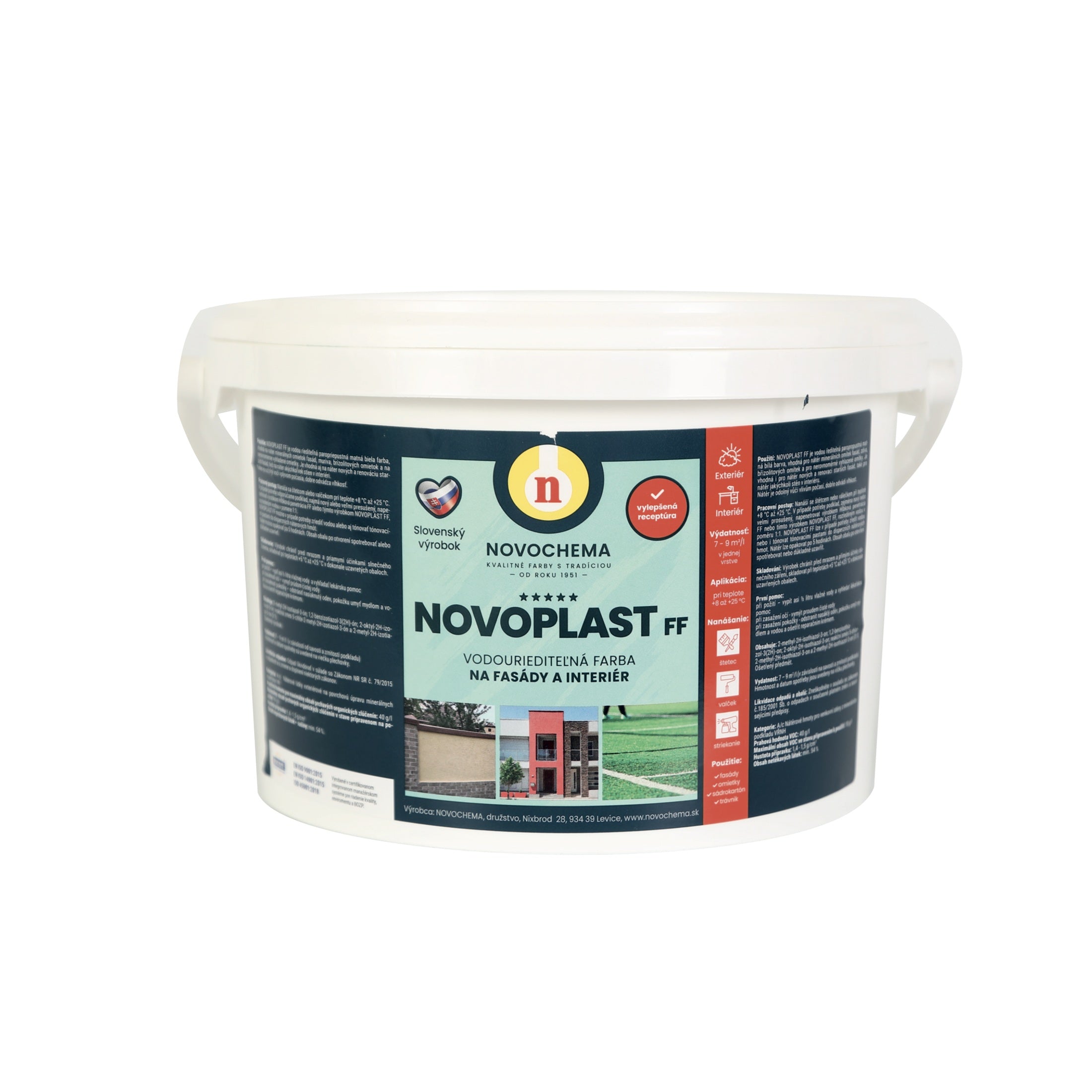 NOVOCHEMA NOVOPLAST FF biela vodou riediteľná fasádna farba