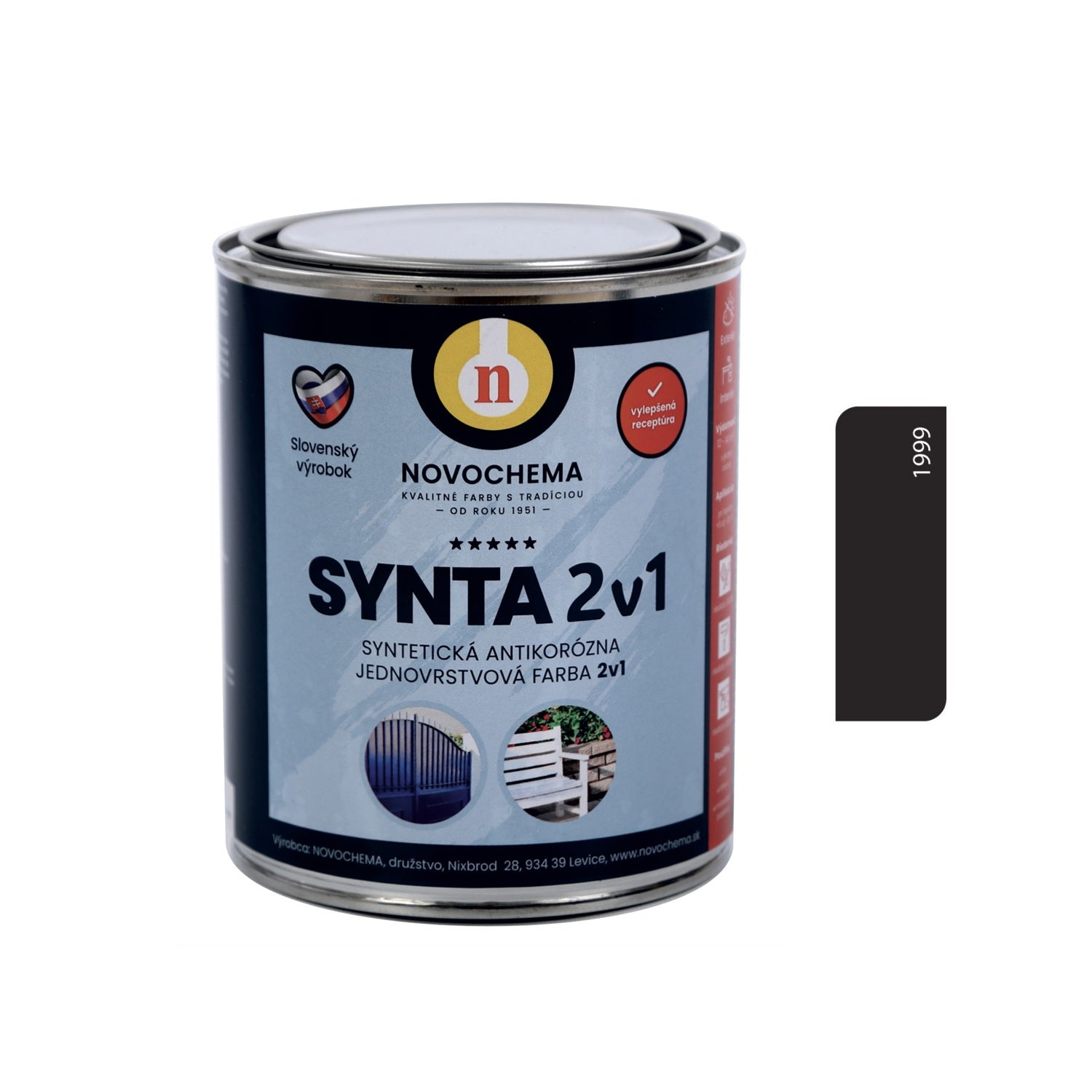 NOVOCHEMA SYNTA 2v1 syntetická jednovrstvová antikorózna farba na kov 2v1