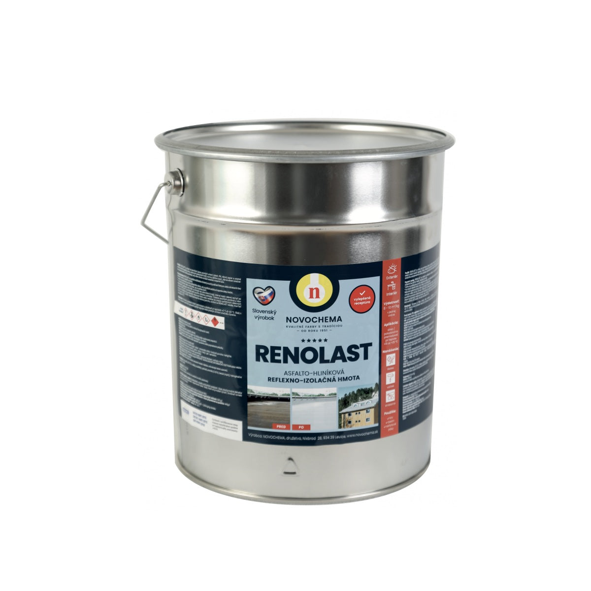 NOVOCHEMA RENOLAST asfaltohliníkový reflexno izolačný náter na strechu