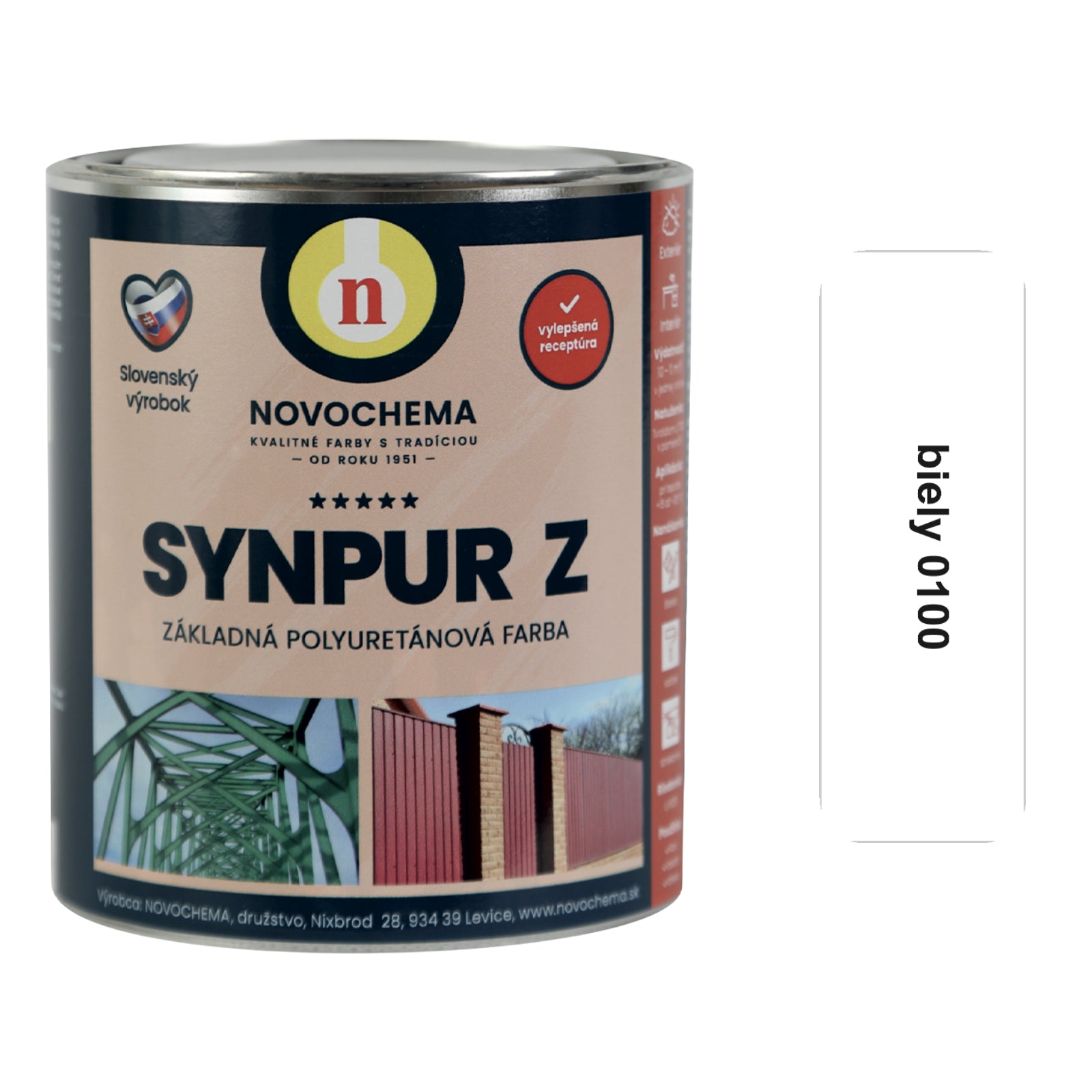 NOVOCHEMA SYNPUR Z polyuretánový dvojzložkový základný náter - 0100 Biela