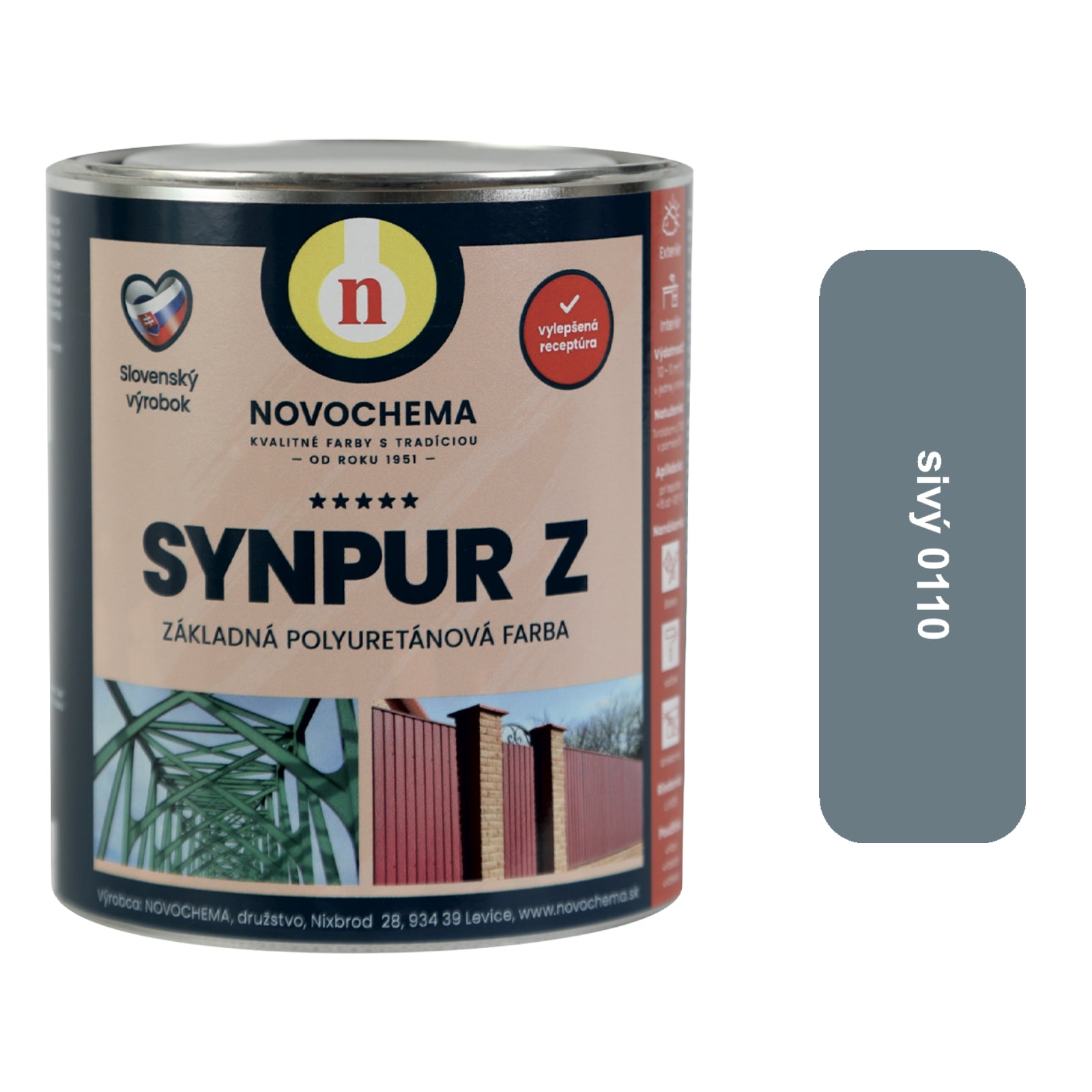 NOVOCHEMA SYNPUR Z polyuretánový dvojzložkový základný náter - 0100 Biela