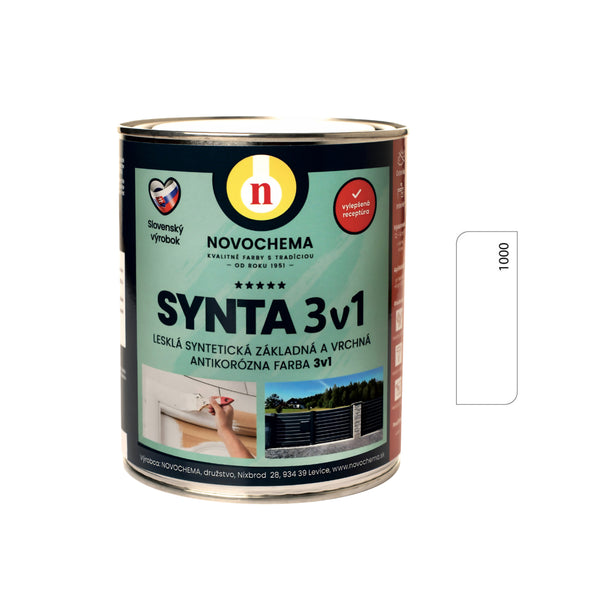 NOVOCHEMA SYNTA 3v1 syntetická základná a vrchná antikorózna farba 3v1 - 1000 - Biela