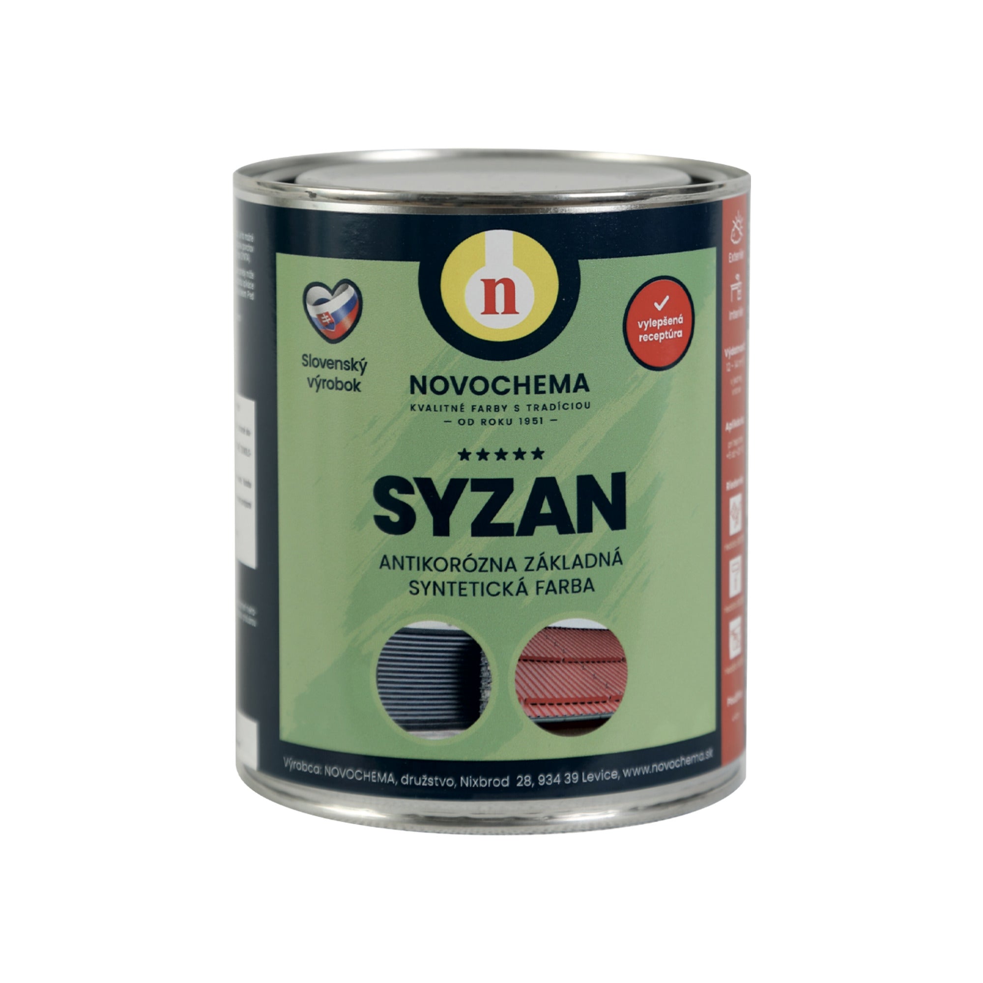 NOVOCHEMA SYZAN antikorózna základná syntetická farba na kov