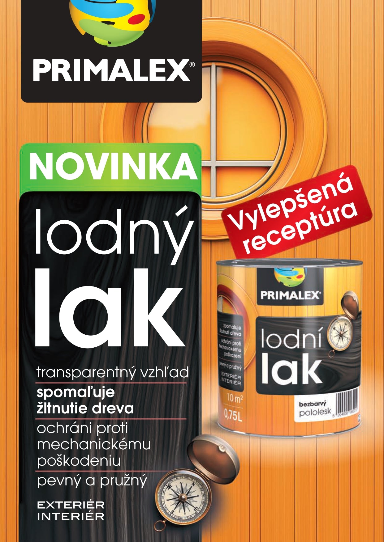PRIMALEX Bezfarebný lodný LAK na drevo_leták