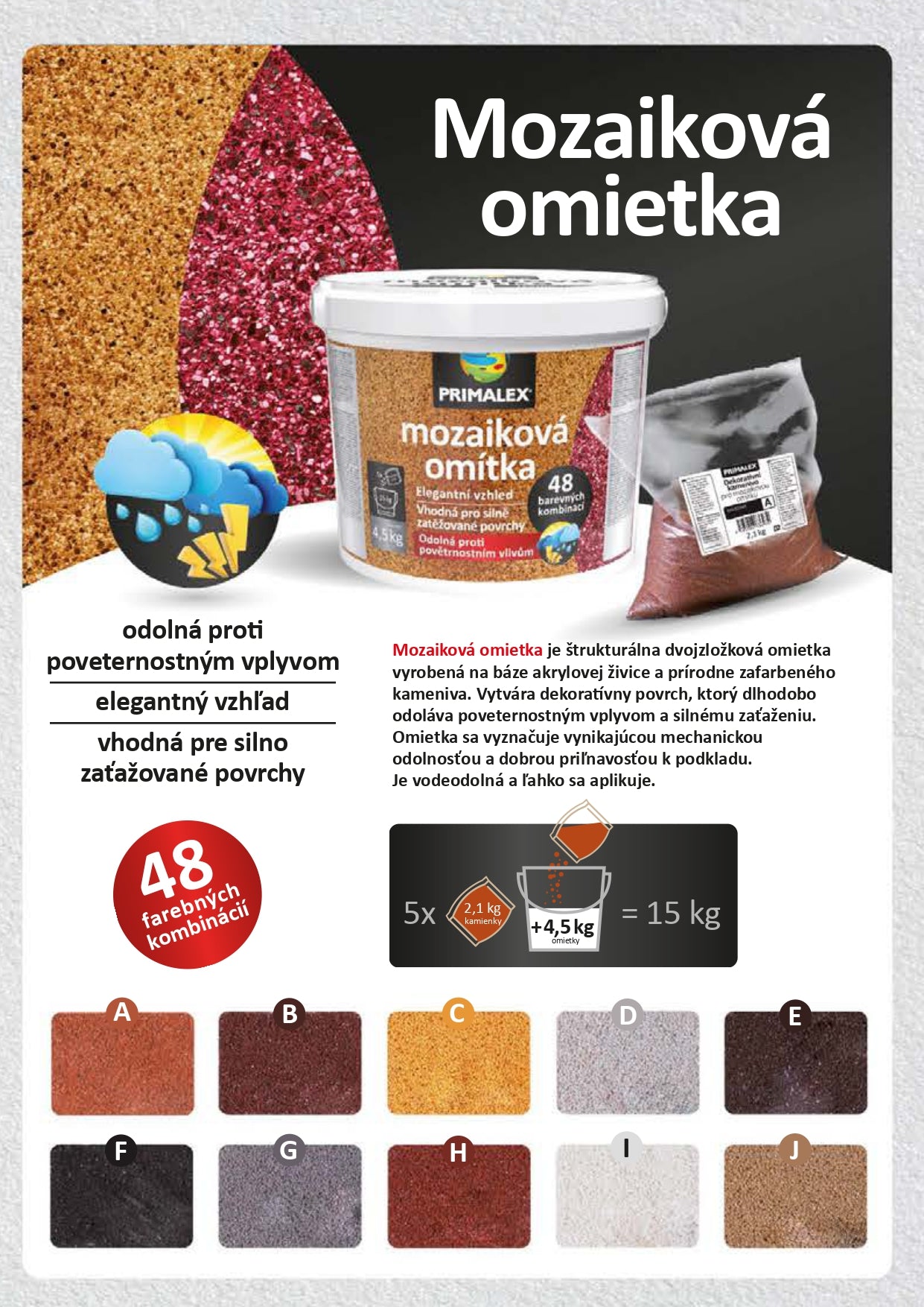 PRIMALEX Mozaiková omietka dekoratívna 15 kg odtieň
