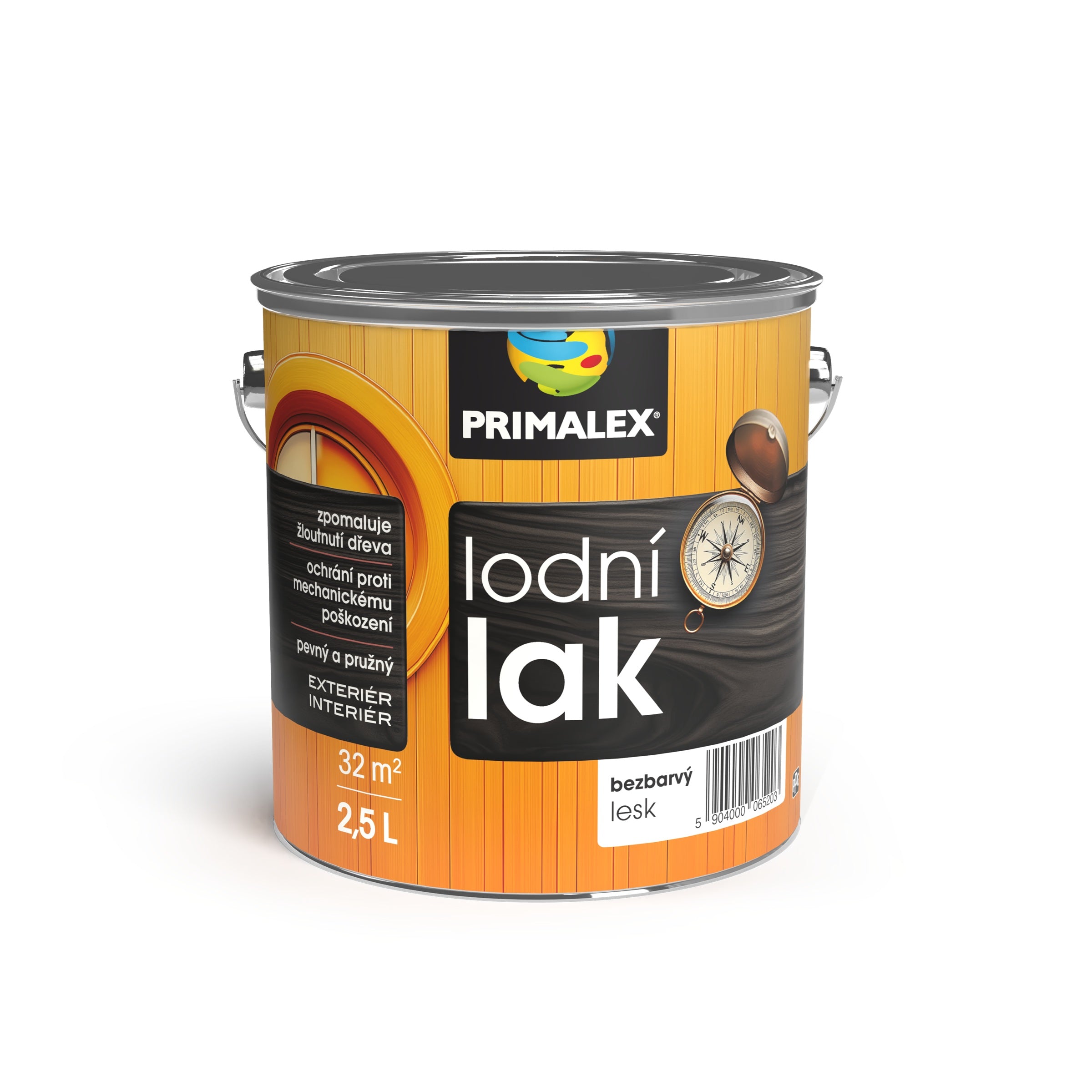 PRIMALEX Bezfarebný lodný LAK na drevo lesk 2.5 l