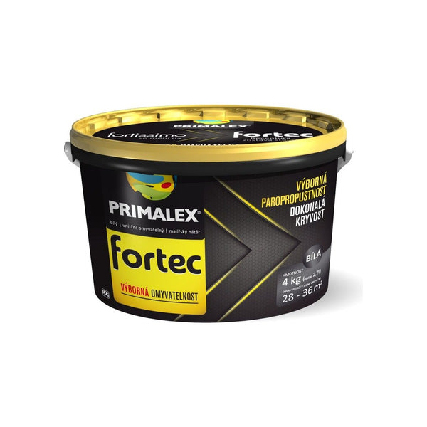 PRIMALEX Fortec biela interiérová umývateľná farba na stenu 4 kg