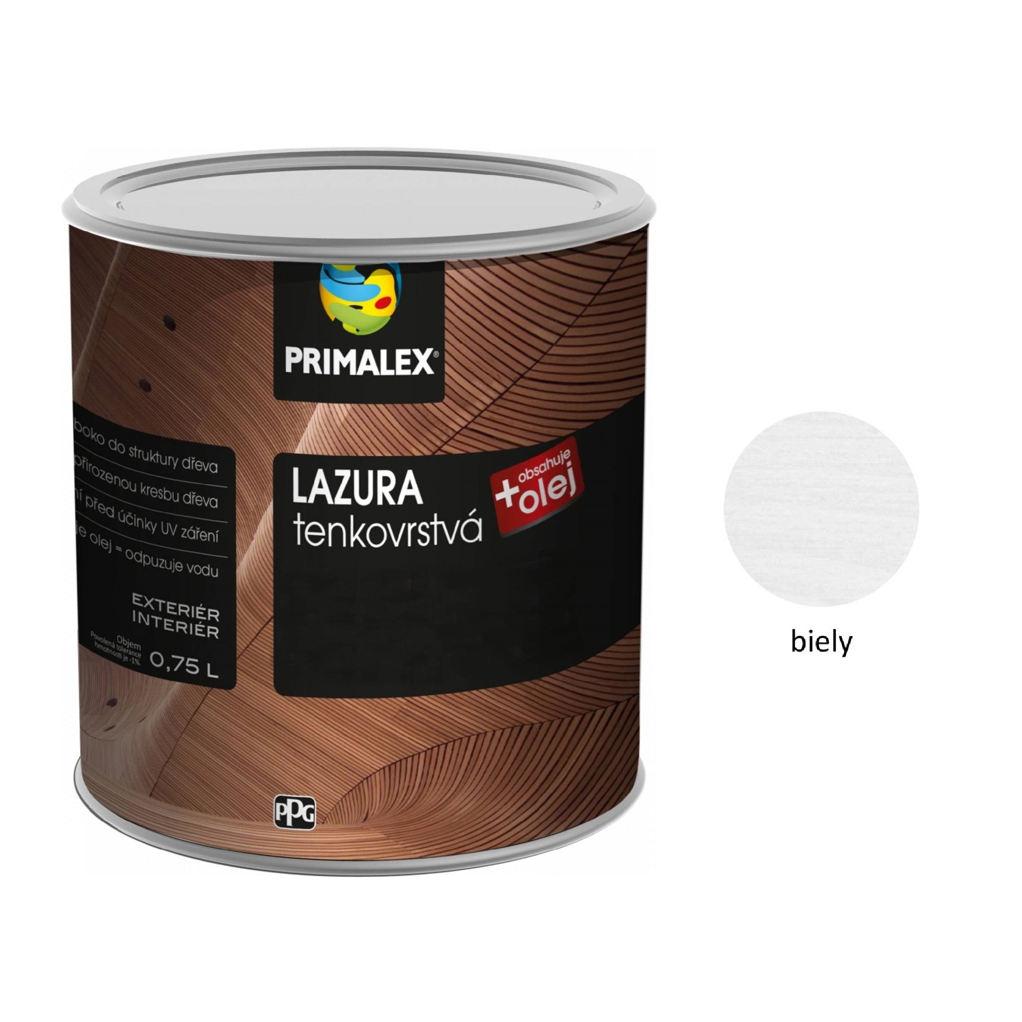 PRIMALEX LAZÚRA tenkovrstvá na drevo - biela