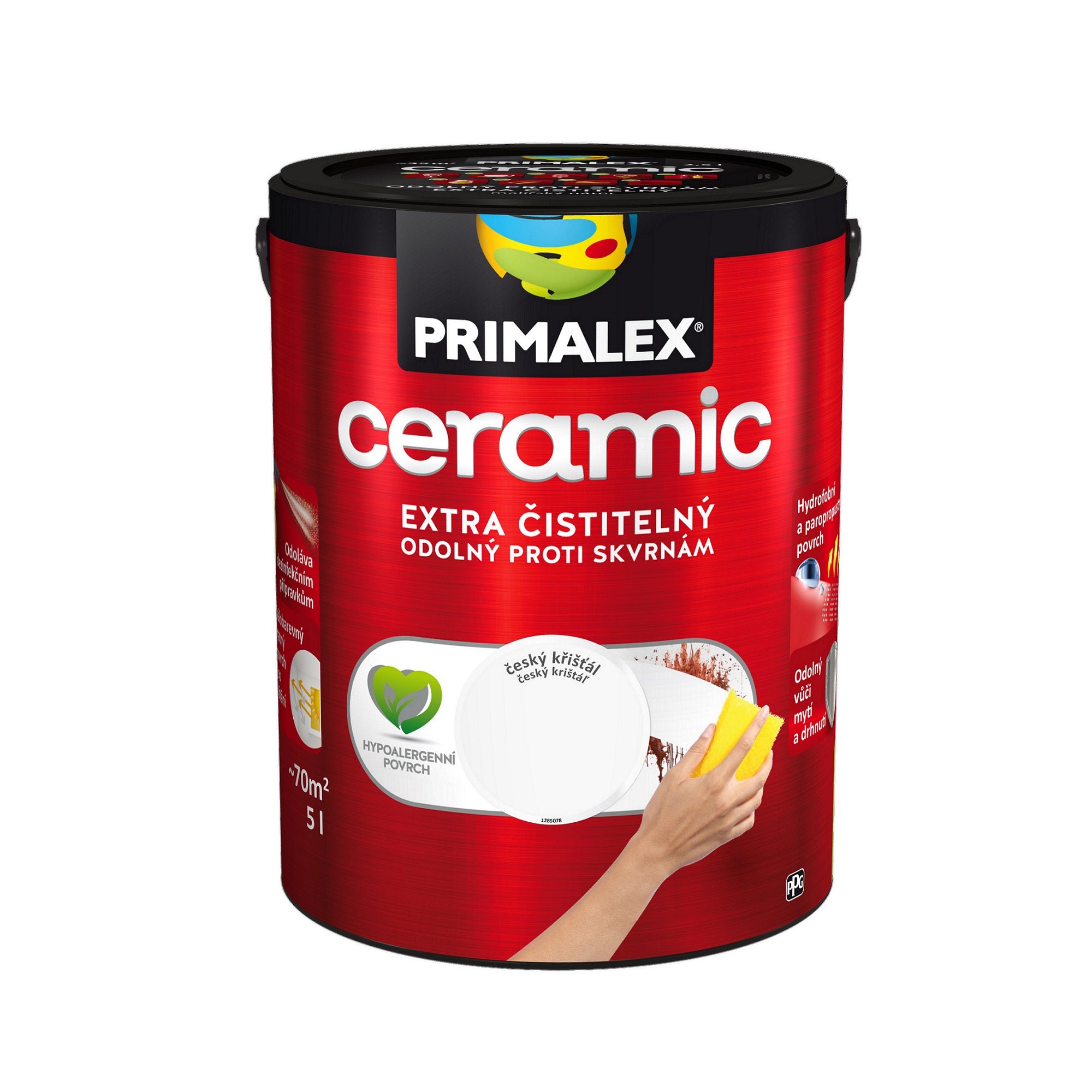 PRIMALEX ceramic umývateľná interiérová farba na stenu anglický grafit 5 l