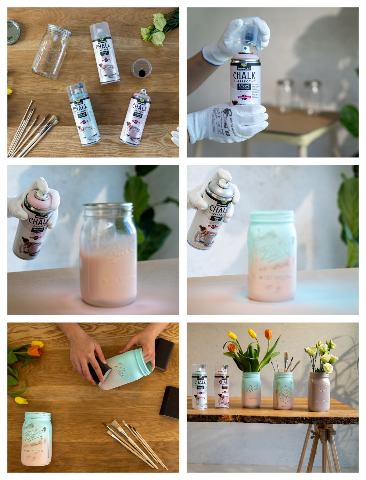 PRIMALEX CHALK EFFECT – kvetinový veniec s nastriekanými kvetináčmi
