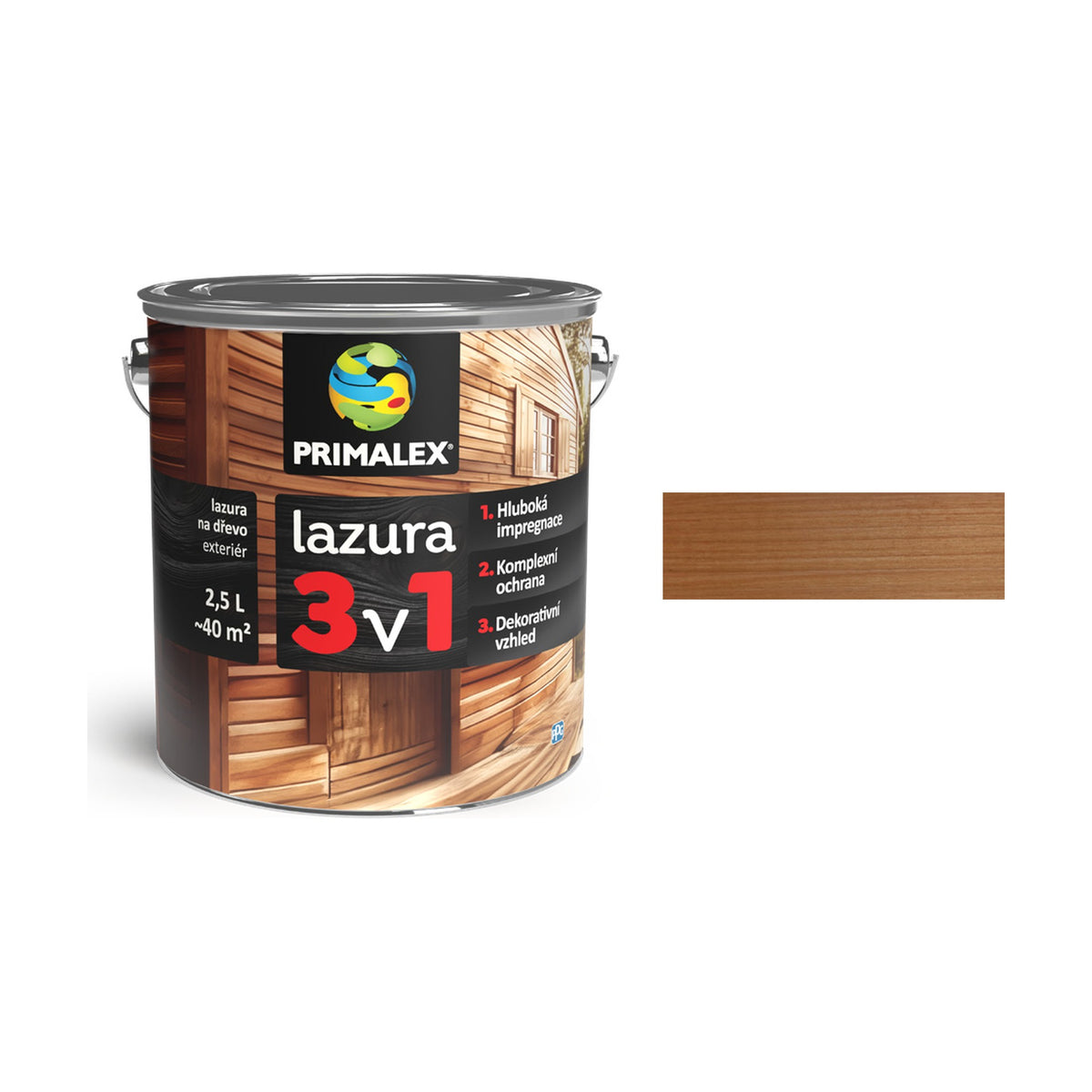 PRIMALEX lazura 3v1 palisander 0,75 l, tenkovrstvá lazúra na drevo