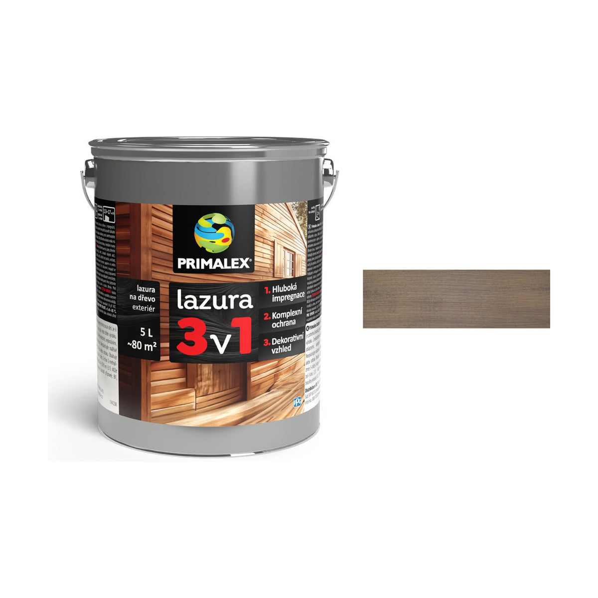 PRIMALEX lazura 3v1 čerešňa 5 l, tenkovrstvá lazúra na drevo